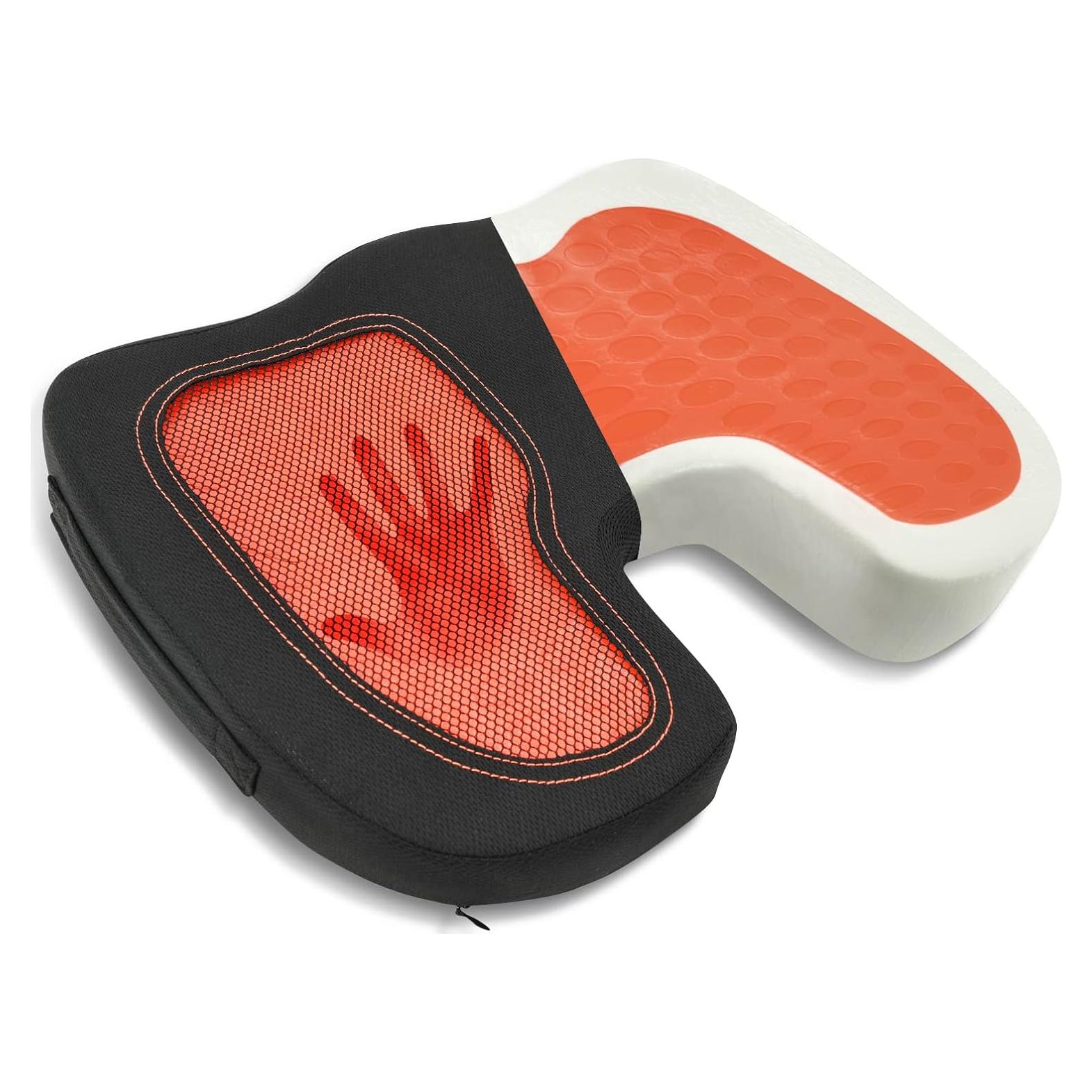 Cojín de Asiento de Gel CAR-GRAND Naranja Espuma de Memoria