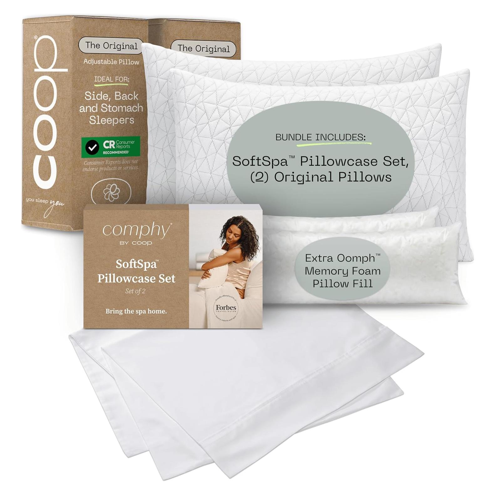 Juego de Fundas de Almohada SoftSpa y Almohadas Coop - 4 Piezas