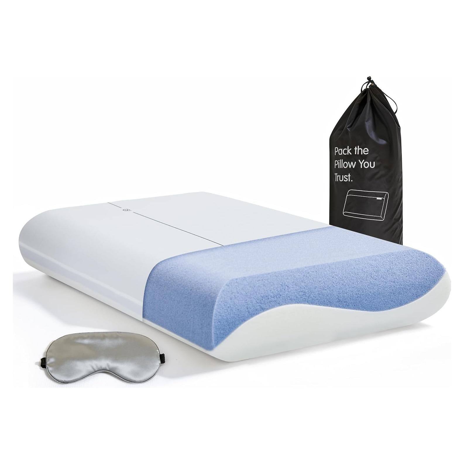 Cooling Memory Foam Pillow for Neck Pain Relief, Firm Ergonomic Cervical Neck Pillow, Soft Supportive Pillows for Side, Back, Stomach Sleepers, Two Firmness, Free Eye Mask Included, 4.5" Thick