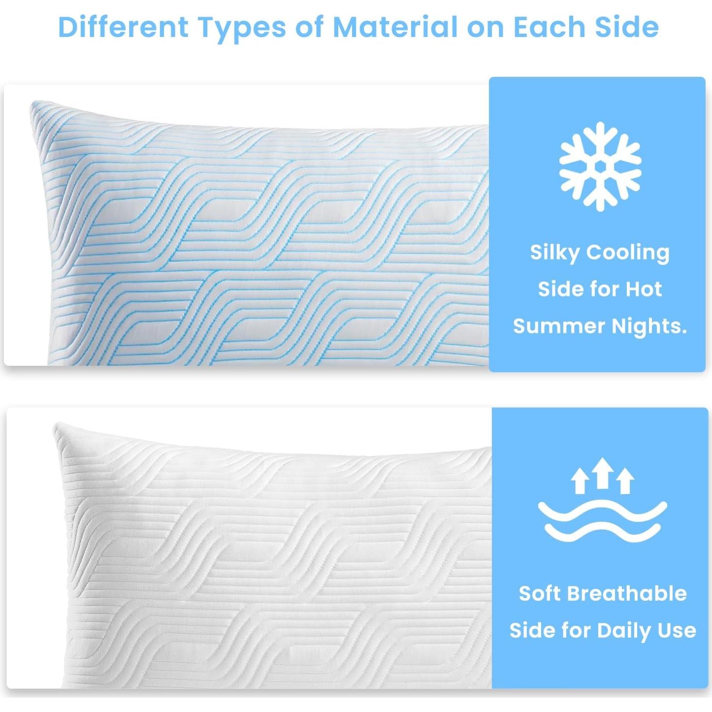 Cojines de Cama VONPURE Queen Espuma Viscoelástica 2 Piezas