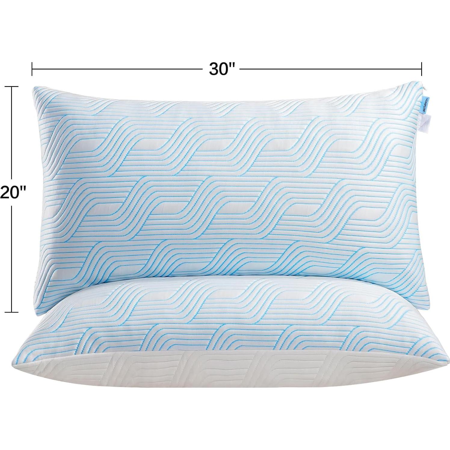 Cojines de Cama VONPURE Queen Espuma Viscoelástica 2 Piezas