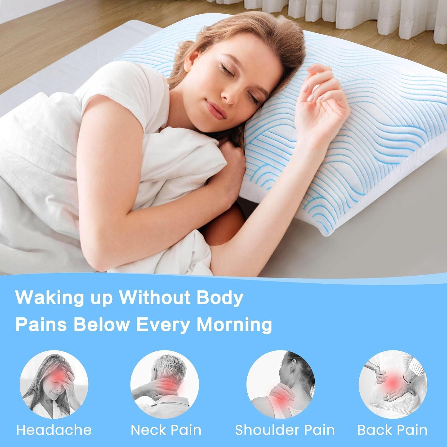 Cojines de Cama VONPURE Queen Espuma Viscoelástica 2 Piezas