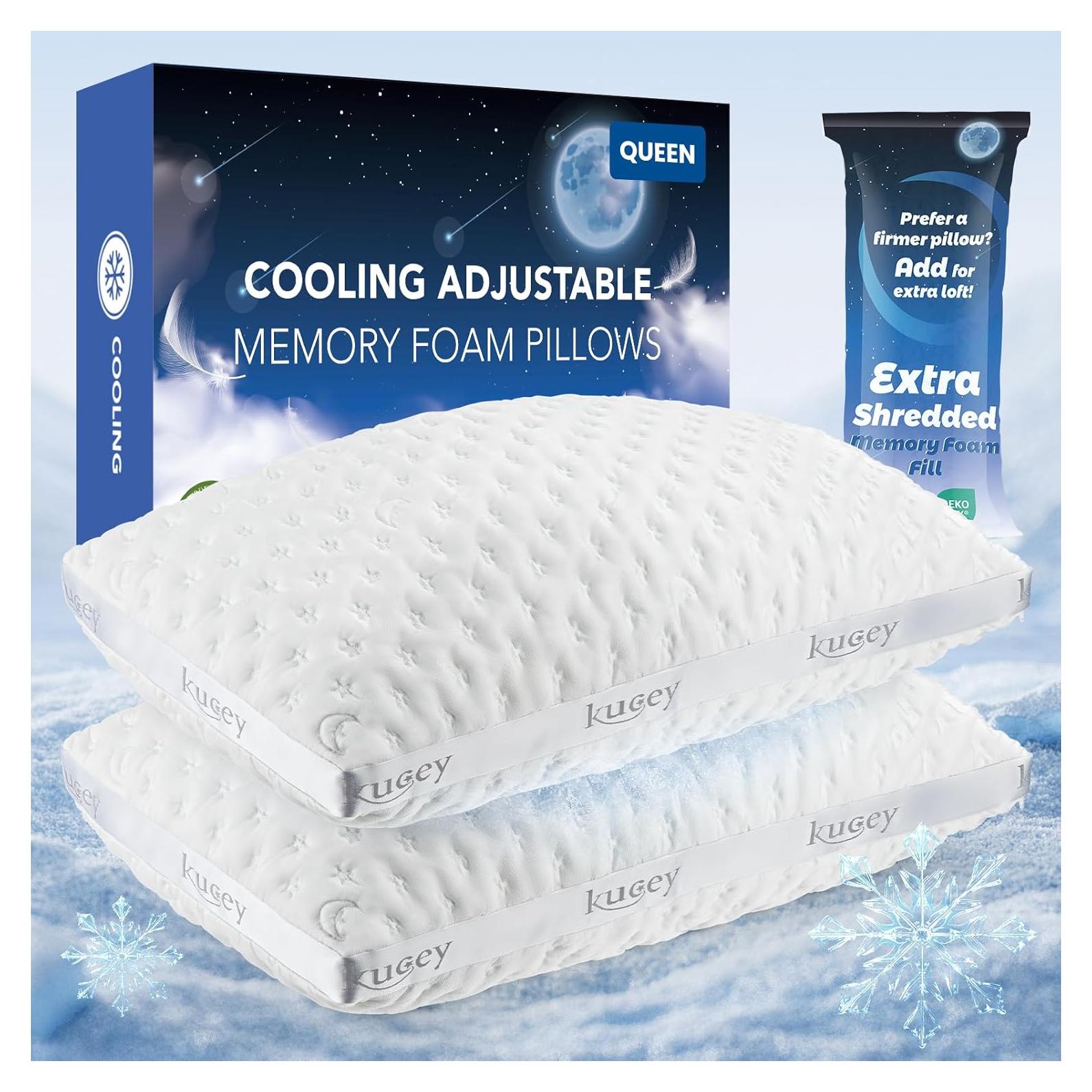 Almohada ajustable Kucey Queen 2 unidades espuma viscoelástica