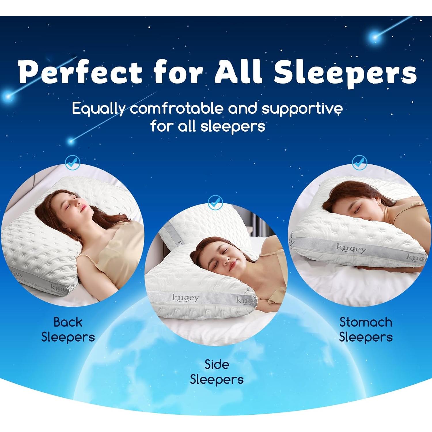 Almohada ajustable Kucey Queen 2 unidades espuma viscoelástica