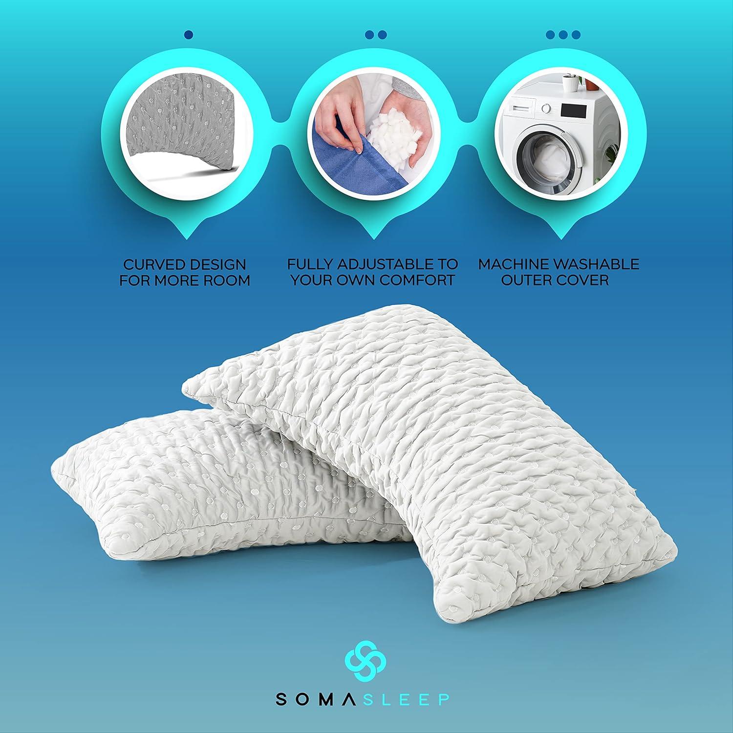 Almohada Curvada SelectSoma de Espuma con Memoria Reina Blanca