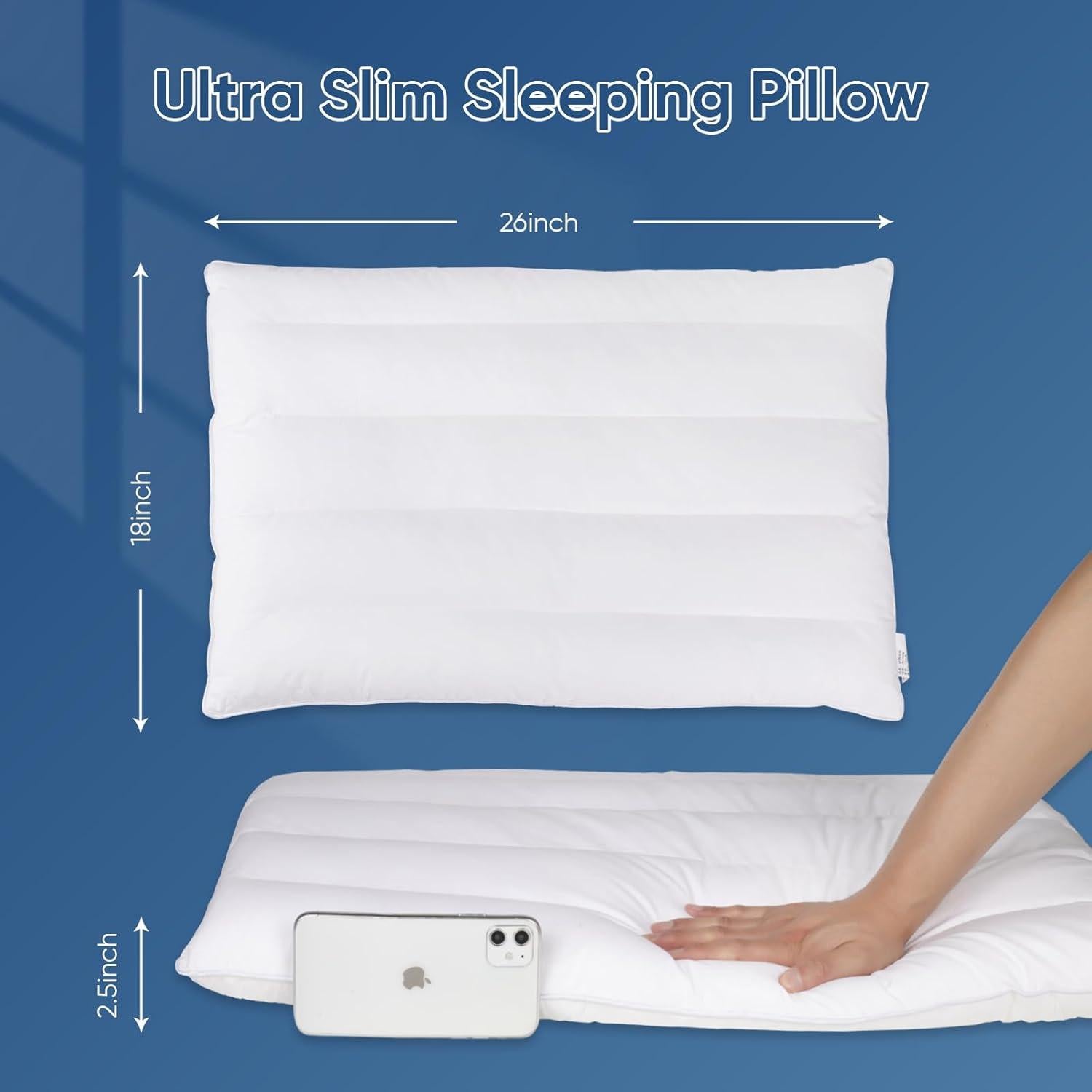 Almohada Ultra Plana MINUPWELL 6.35 cm para Dormir Estómago