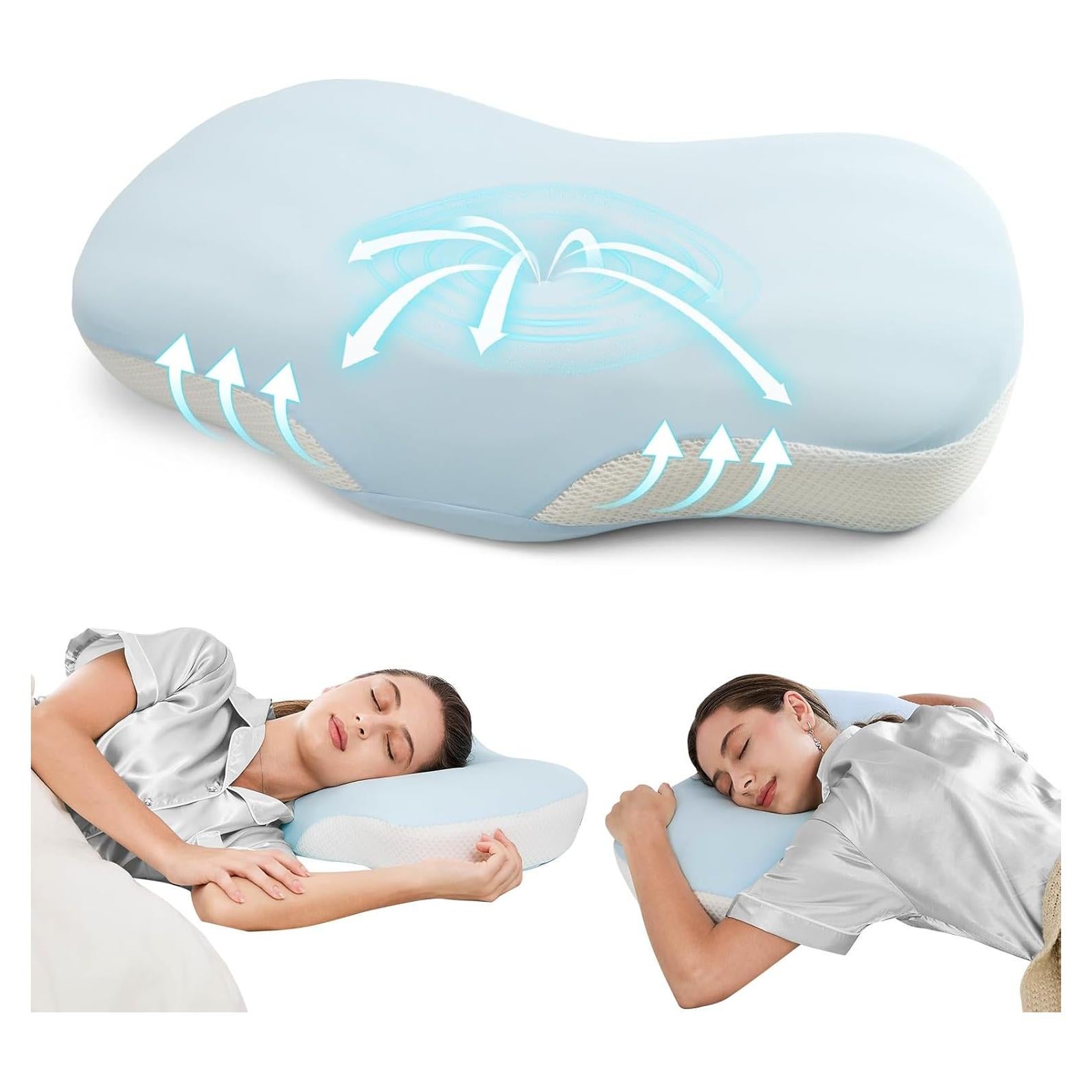 Almohada Cervical Ergonómica JOYENERGY Azul Espuma Viscoelástica