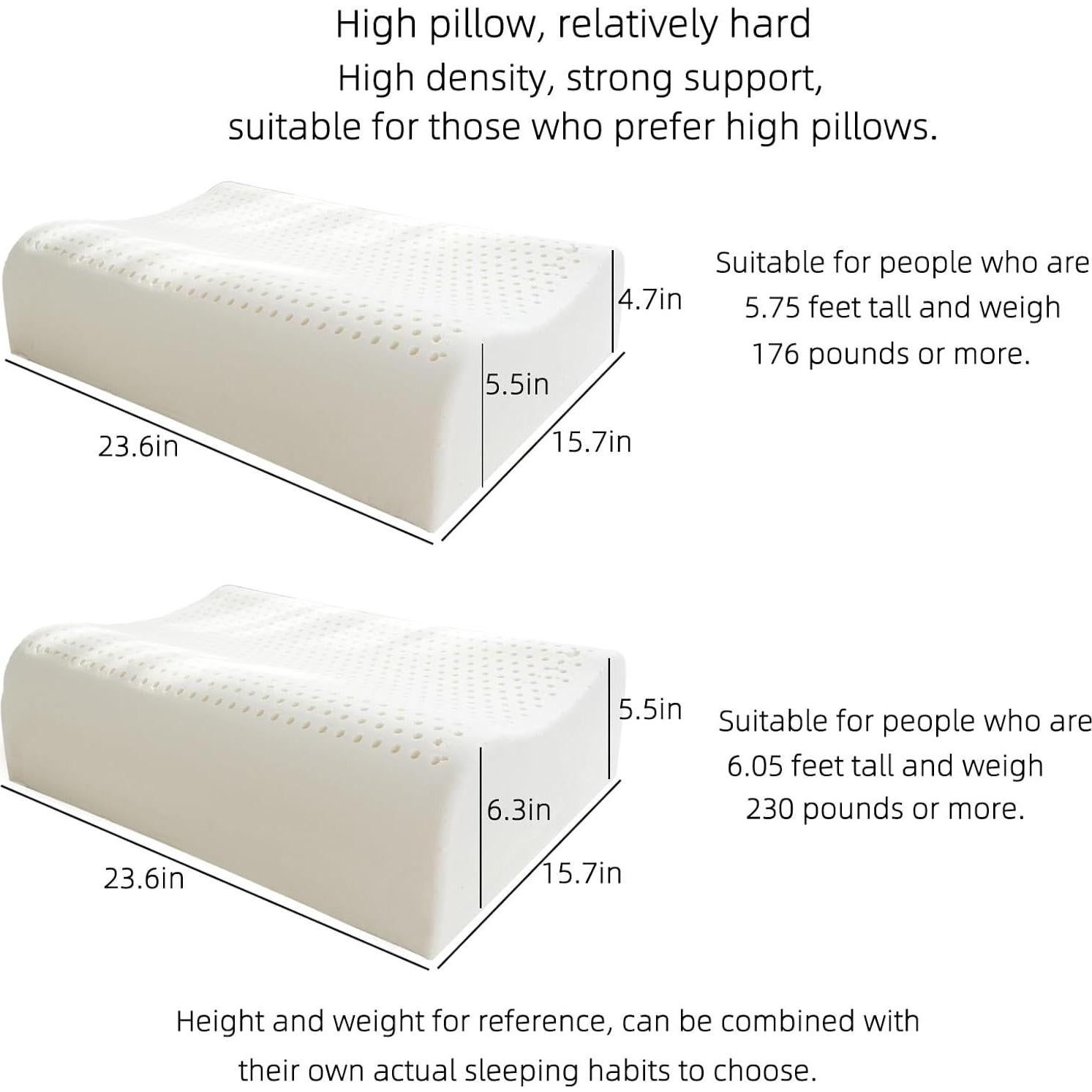 Cojín cervical ergonómico TIERSINI de látex natural 4.7/5.5"