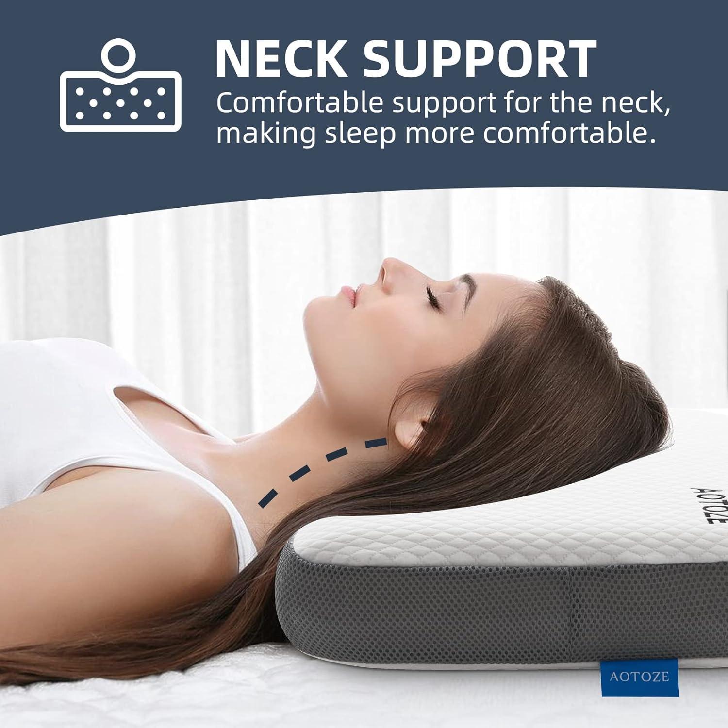 Almohada de Espuma de Memoria AOTOZE 71x38cm Lavable Transpirable