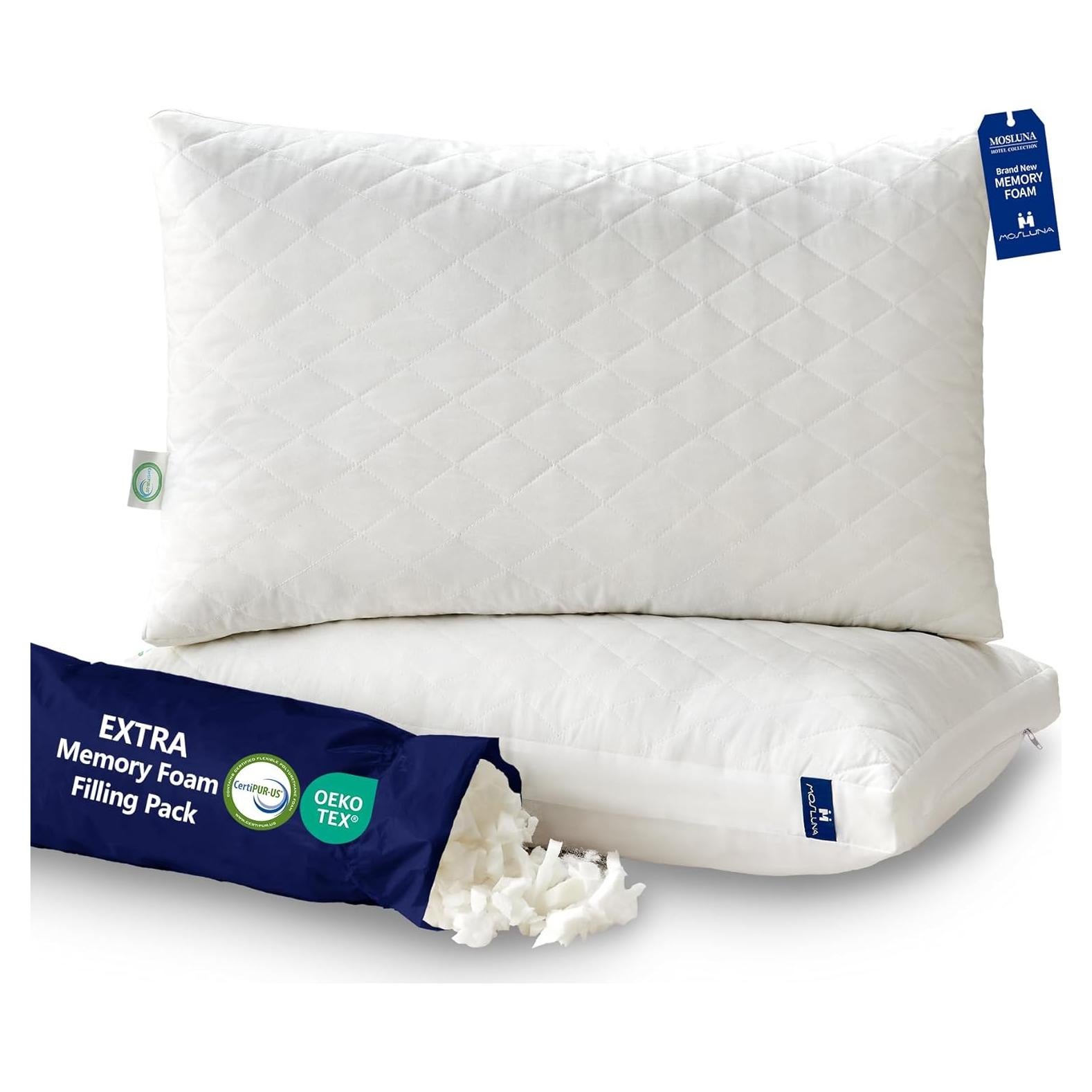 Juego de 2 Almohadas Mosluna Espuma Viscoelástica Queen 50.8x76.2cm