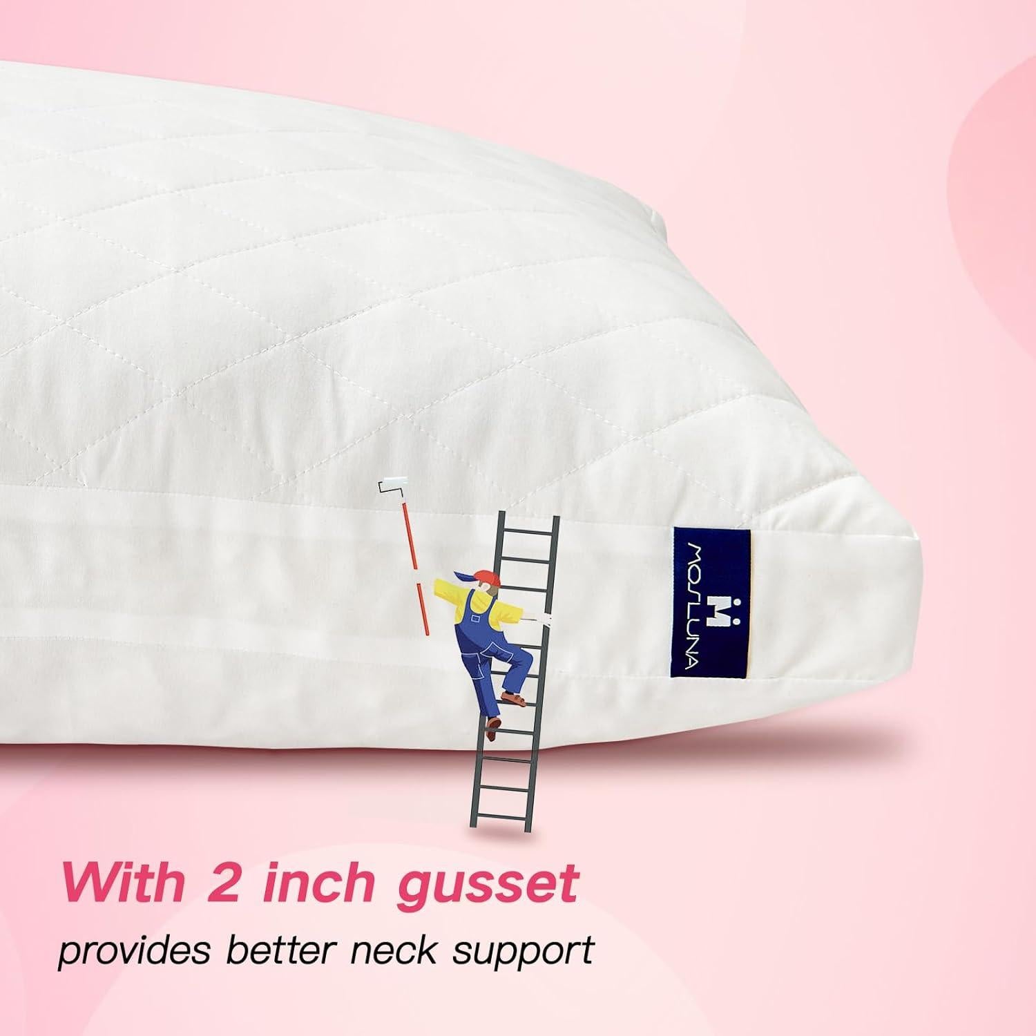 Juego de 2 Almohadas Mosluna Espuma Viscoelástica Queen 50.8x76.2cm