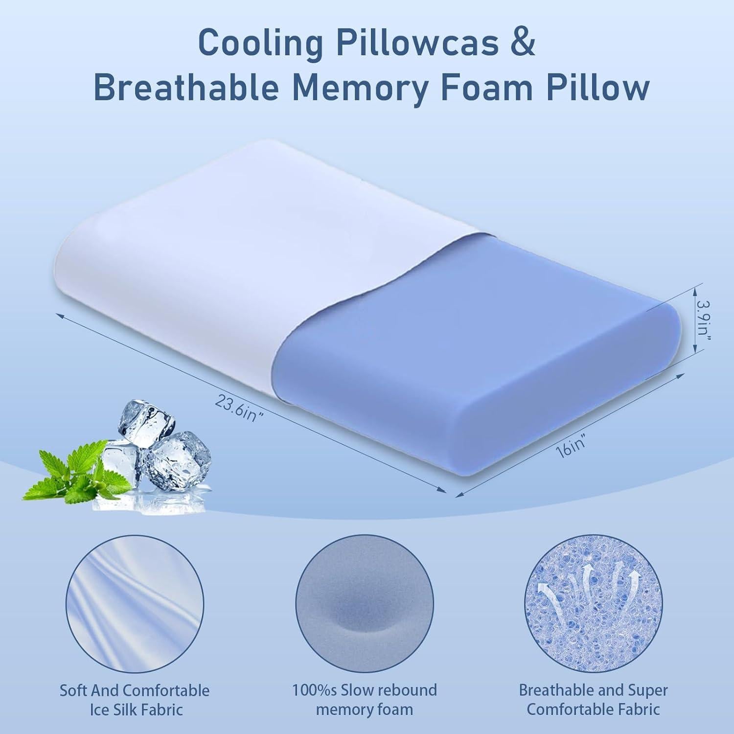 Almohada Cervical AEPINBH Espuma Viscoelástica 60x40 cm