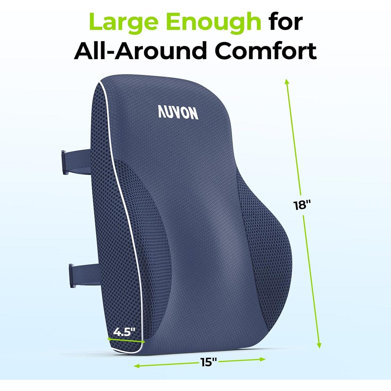 Almohada Lumbar AUVON Espuma de Memoria Ajustable Azul