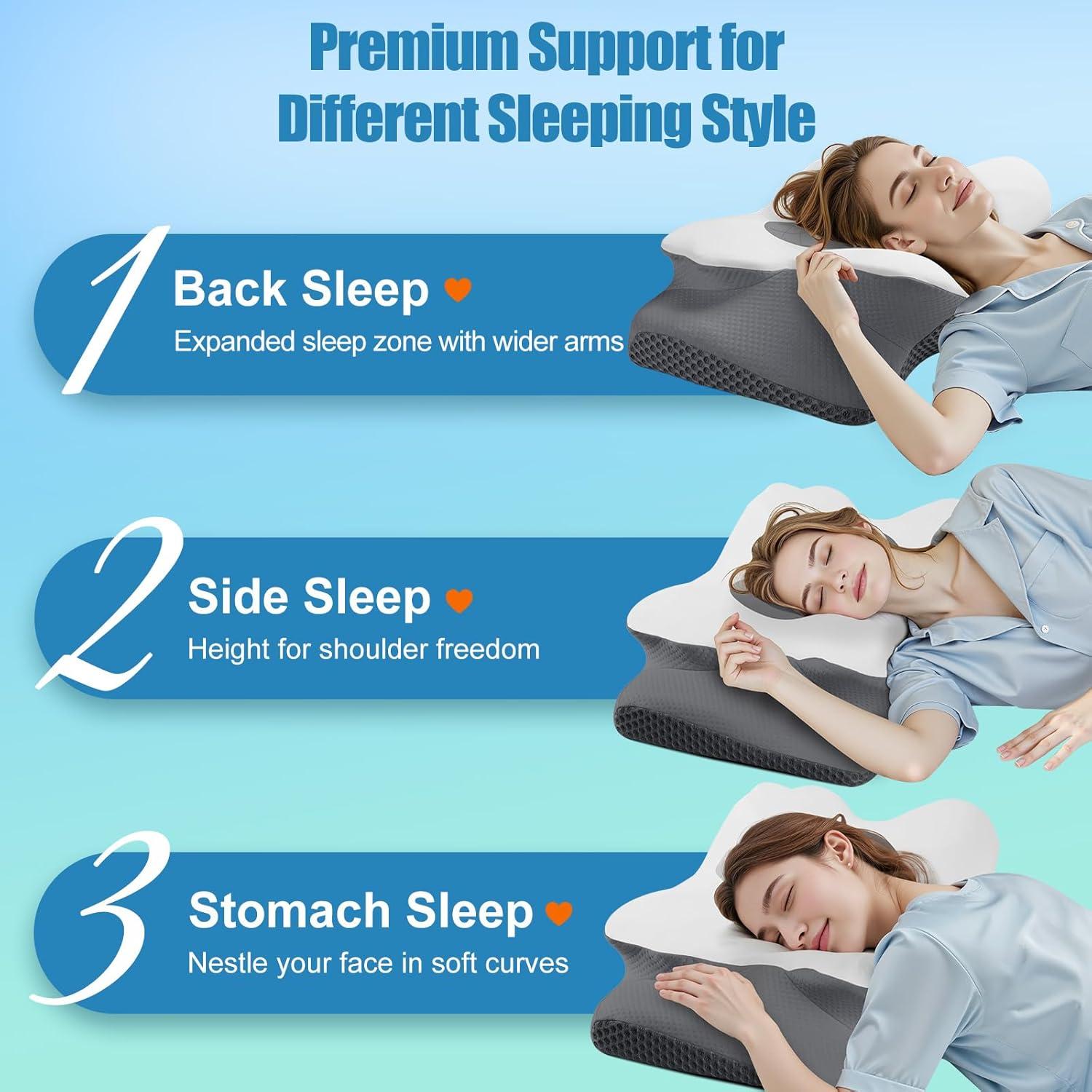 Almohada Cervical Ergonómica TranquilMoments Queen Gris