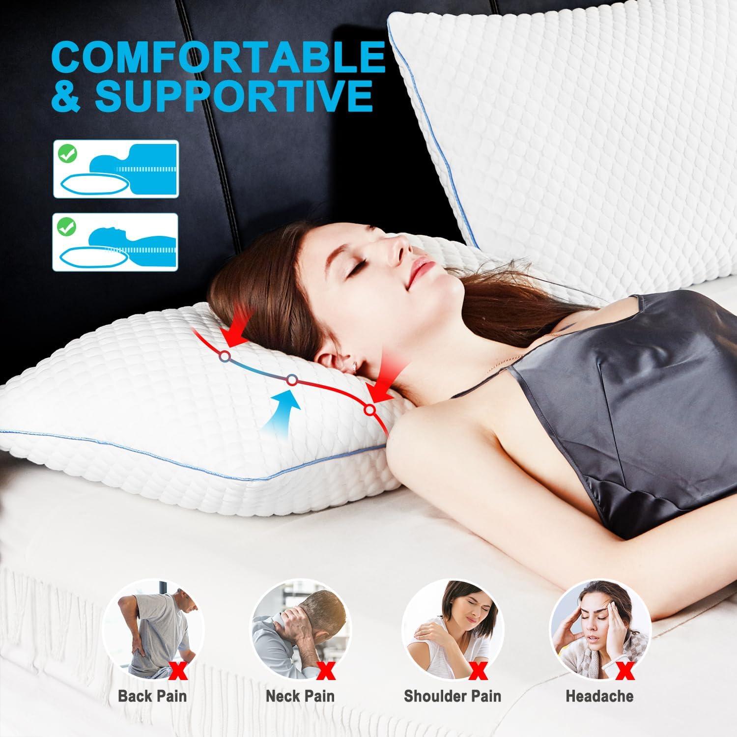 Juego de 2 Almohadas Queen VVZ Espuma Viscoelástica Refrigerante