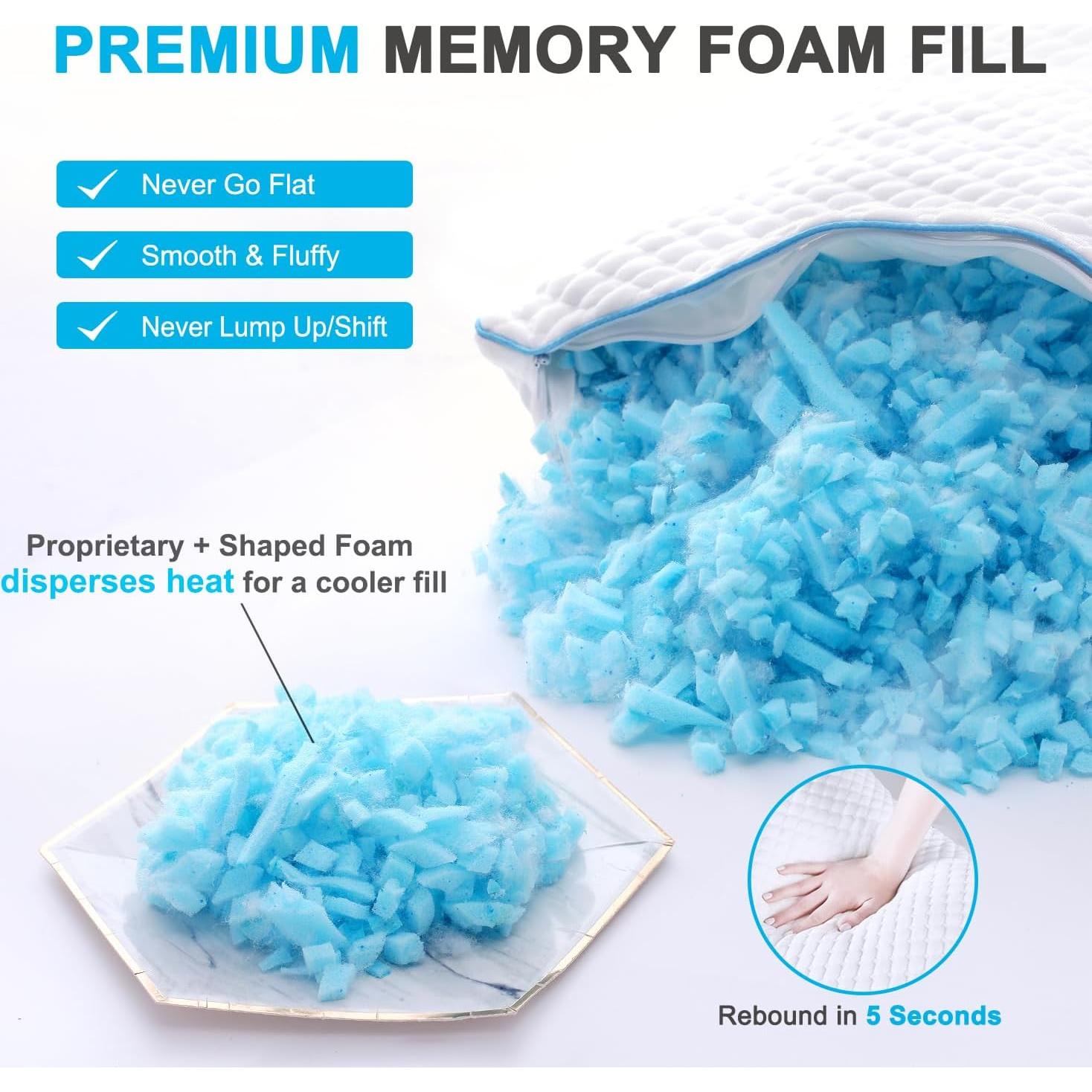 Juego de 2 Almohadas Queen VVZ Espuma Viscoelástica Refrigerante