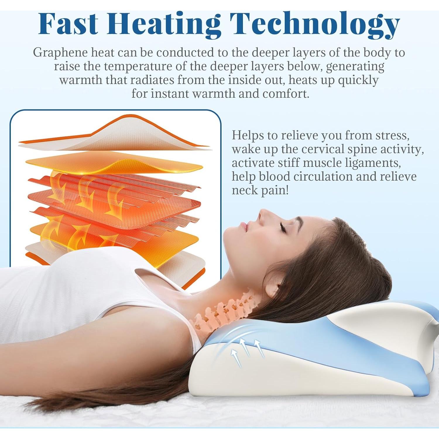 Almohada Calentadora Ergonómica XDTIME para Cuello - Alivio Dolor