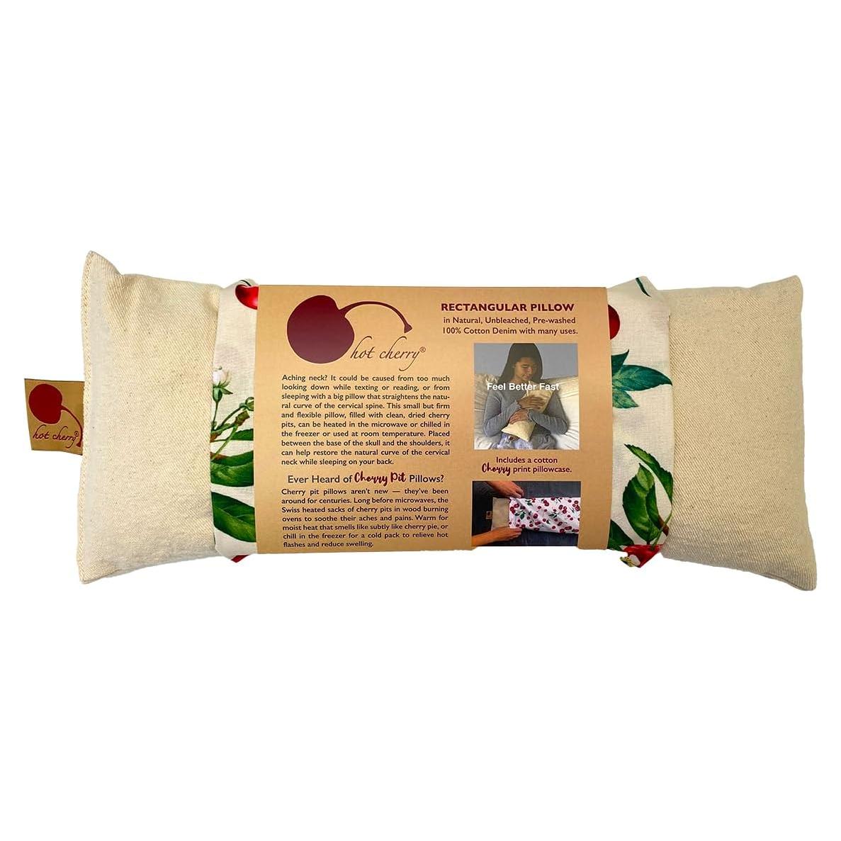 Cojín Cervical Hot Cherry 35.5x15.2cm con Funda de Cereza