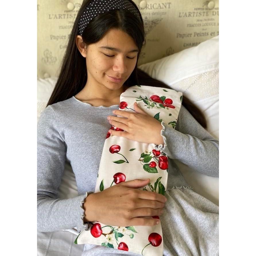 Cojín Cervical Hot Cherry 35.5x15.2cm con Funda de Cereza