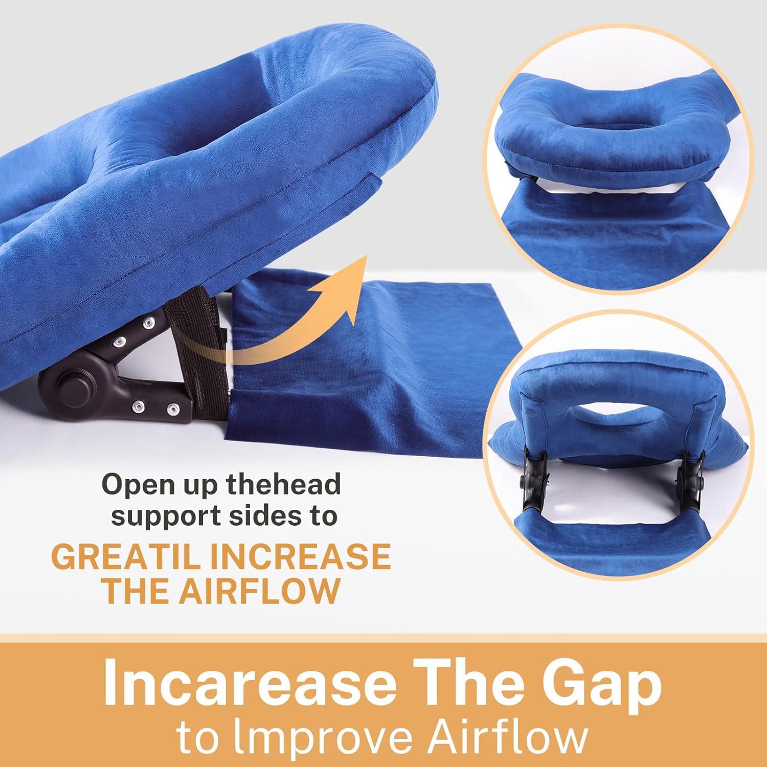 Almohada Prona Ajustable KUAZIDAR para Dormir Boca Abajo