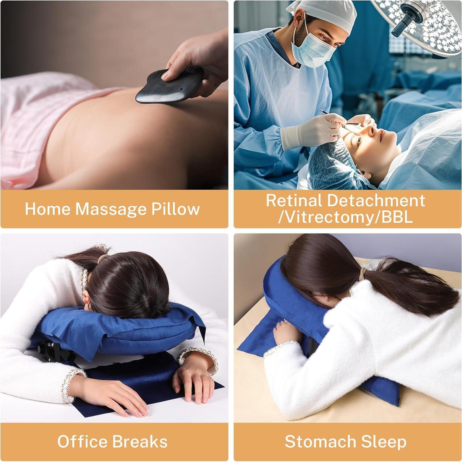 Almohada Prona Ajustable KUAZIDAR para Dormir Boca Abajo