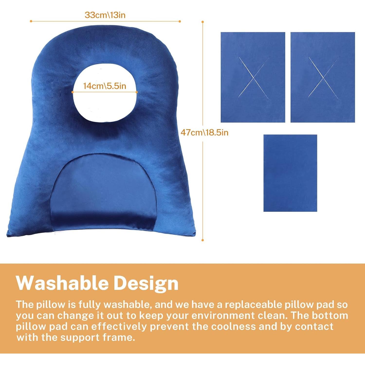 Almohada Prona Ajustable KUAZIDAR para Dormir Boca Abajo