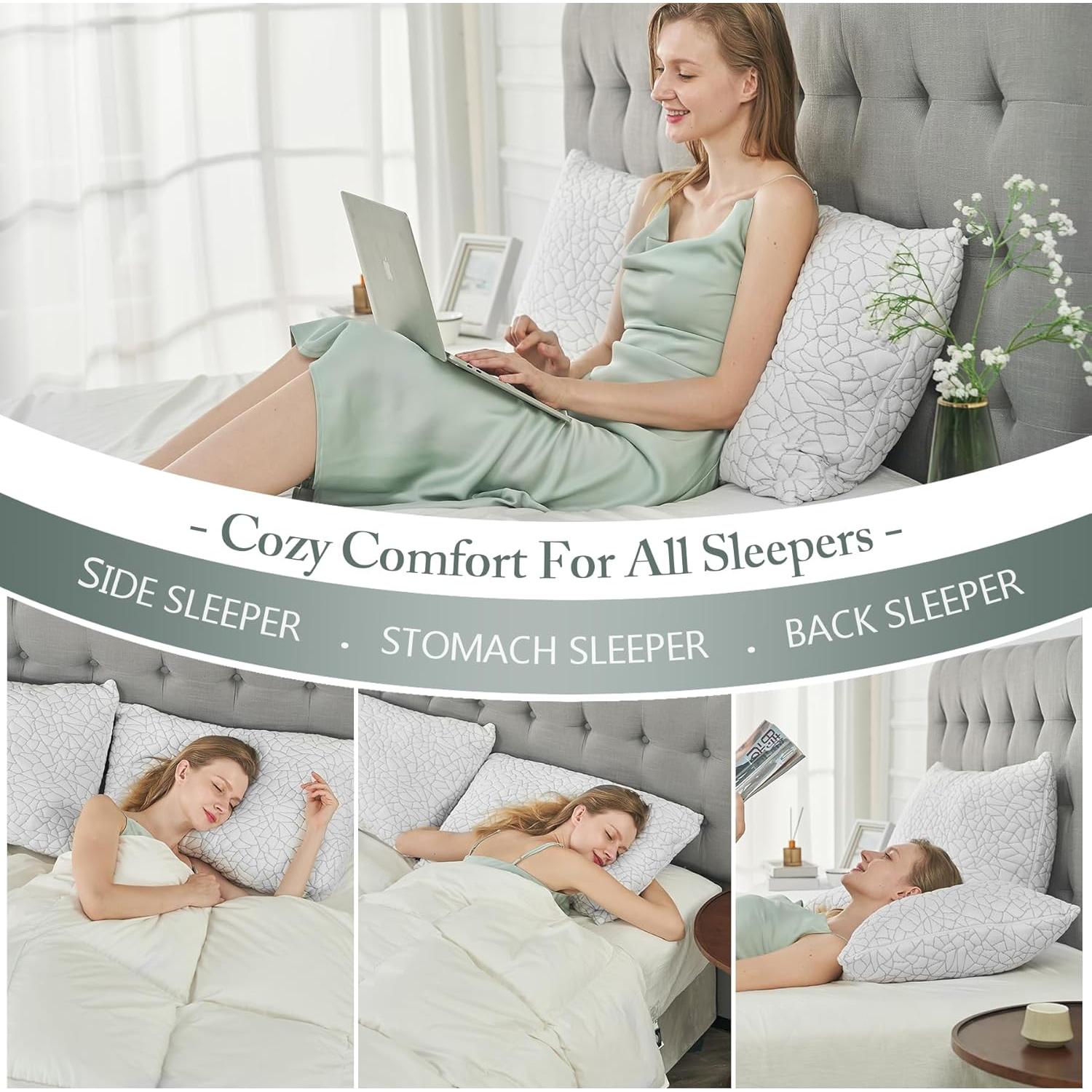 Juego de 2 Almohadas Ajustables BPC Queen Espuma Viscoelástica