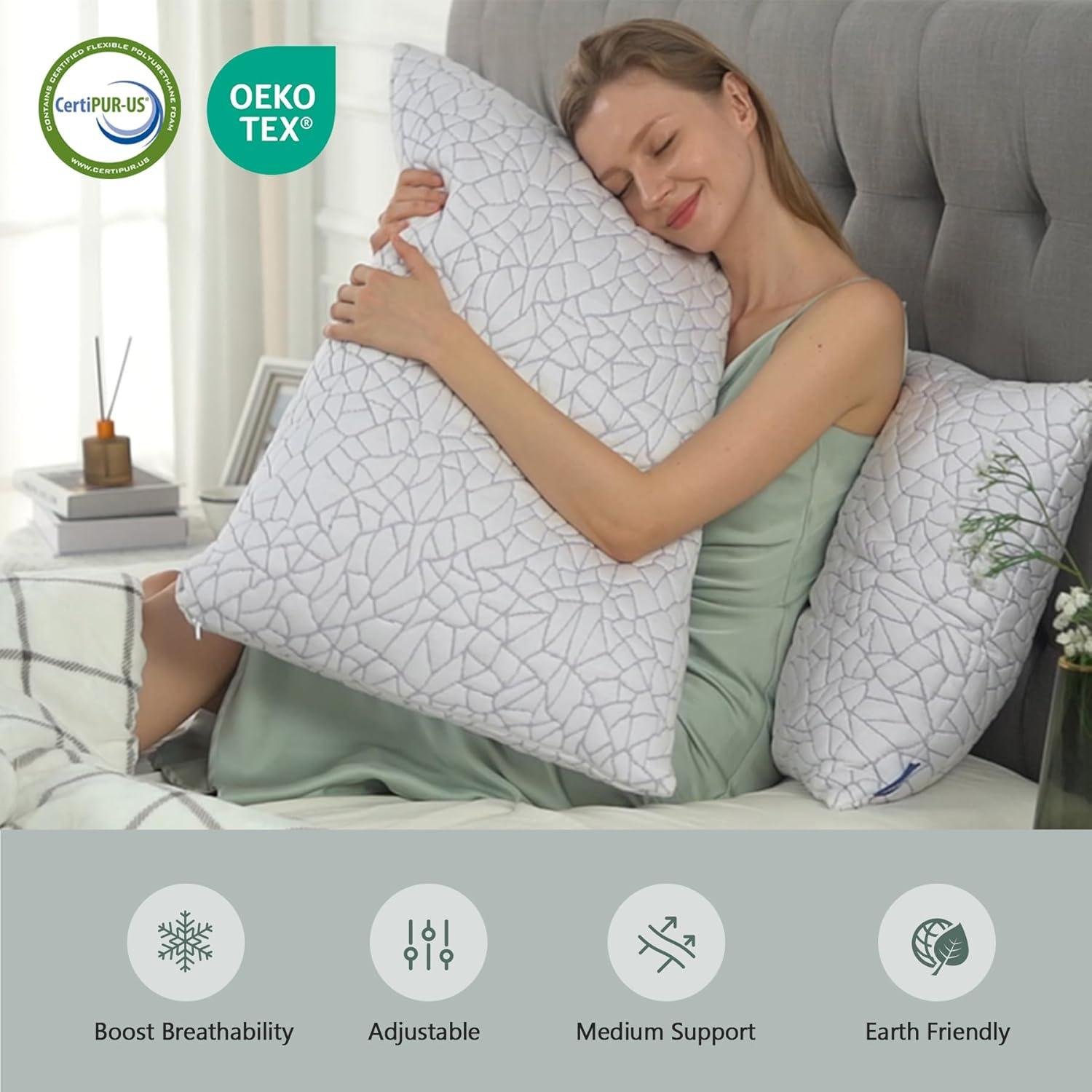 Juego de 2 Almohadas Ajustables BPC Queen Espuma Viscoelástica