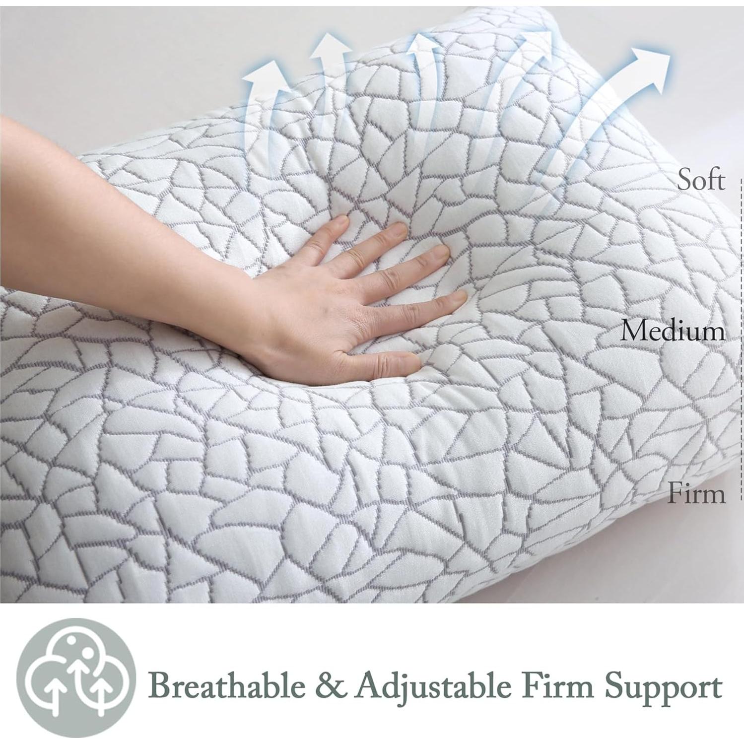 Juego de 2 Almohadas Ajustables BPC Queen Espuma Viscoelástica