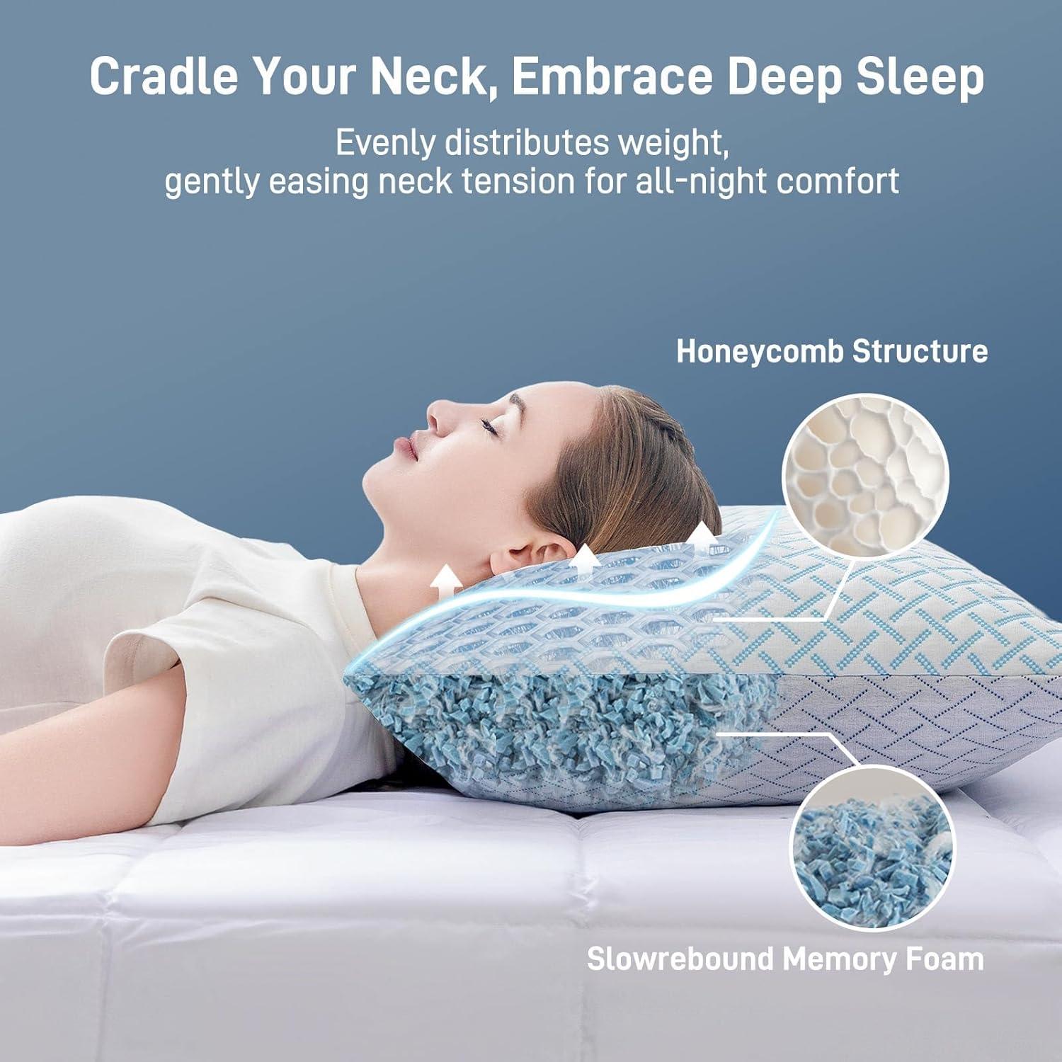 Almohada de Espuma de Memoria Alkyonos Queen Ajustable Hipoalergénica