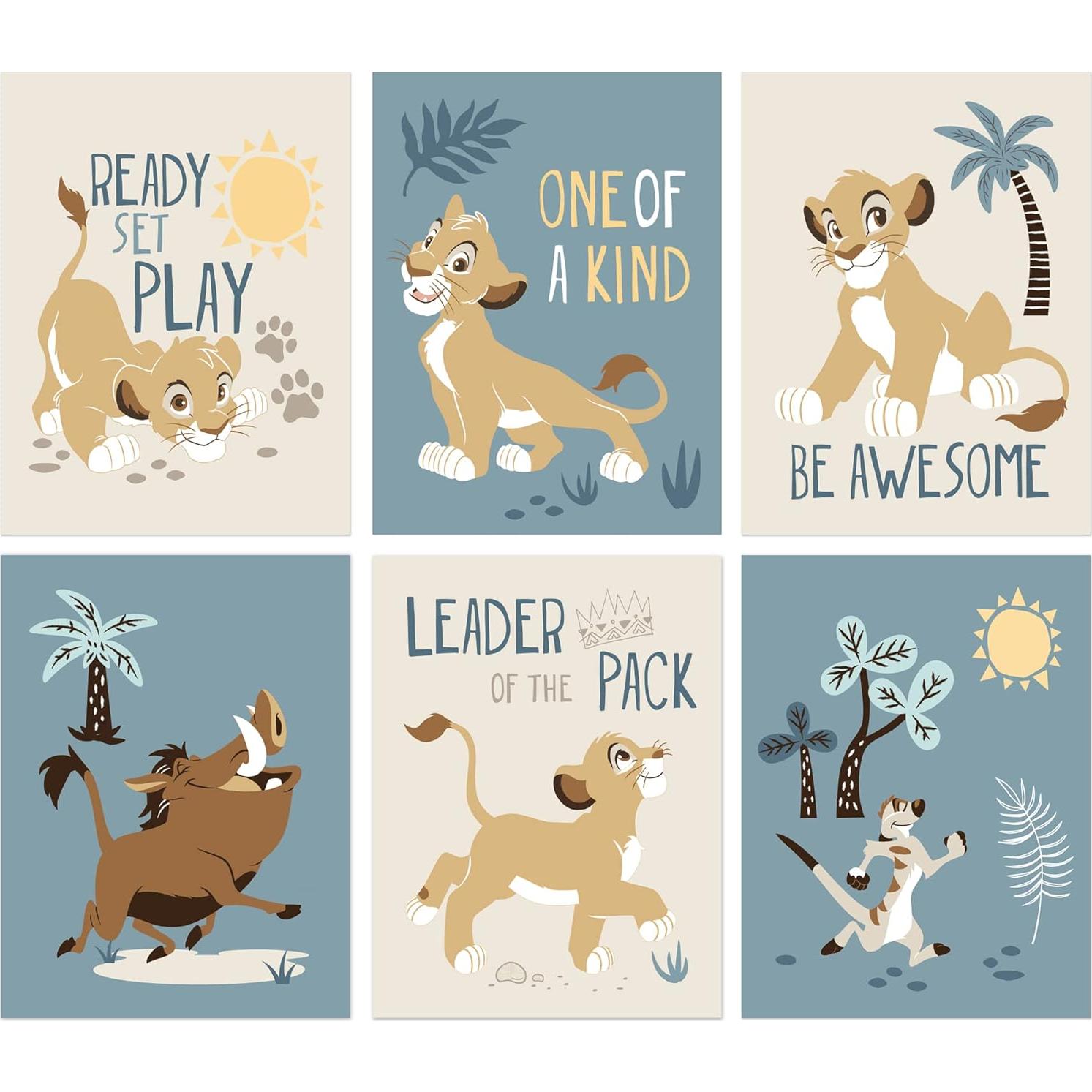 Arte de Pared Disney El Rey León Lambs & Ivy - Simba, Pumba, Timon