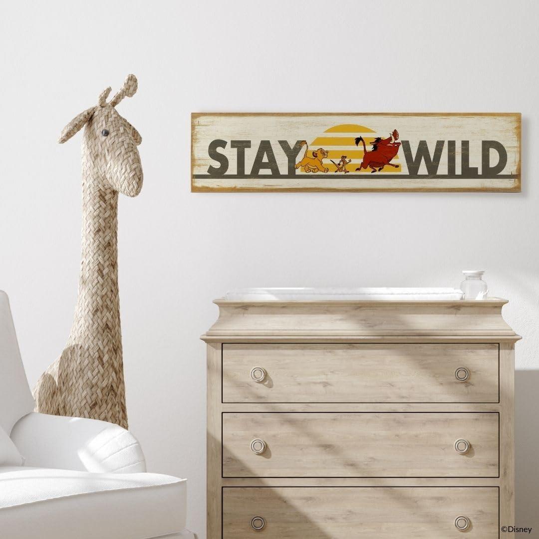 Señal de Pared Disney El Rey León Quédense Salvaje 73.66x17.78 cm