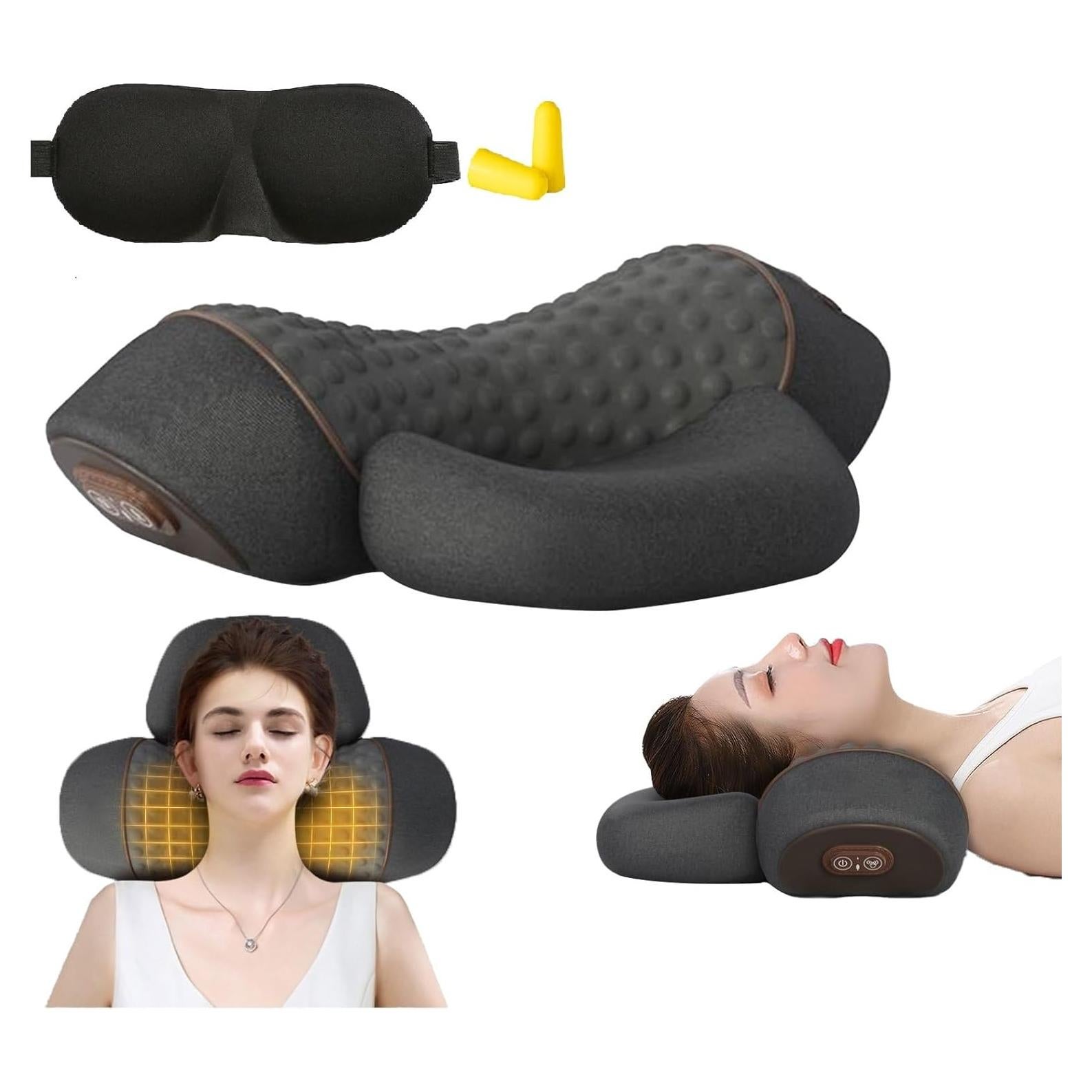 Masajeador de Cuello Huieo 3-en-1 con Calentamiento y Almohada Ergonómica