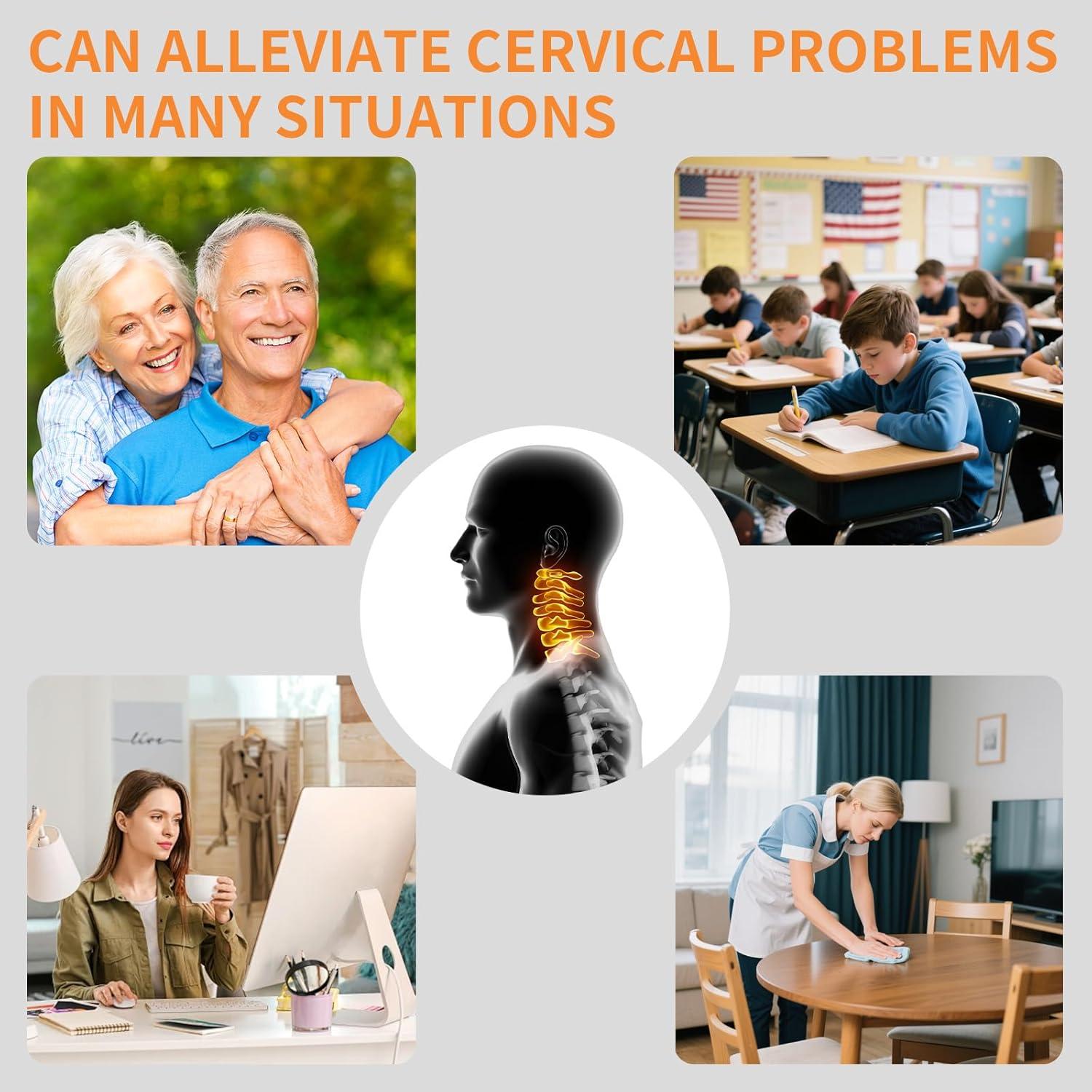 Masajeador de Cuello Huieo 3-en-1 con Calentamiento y Almohada Ergonómica