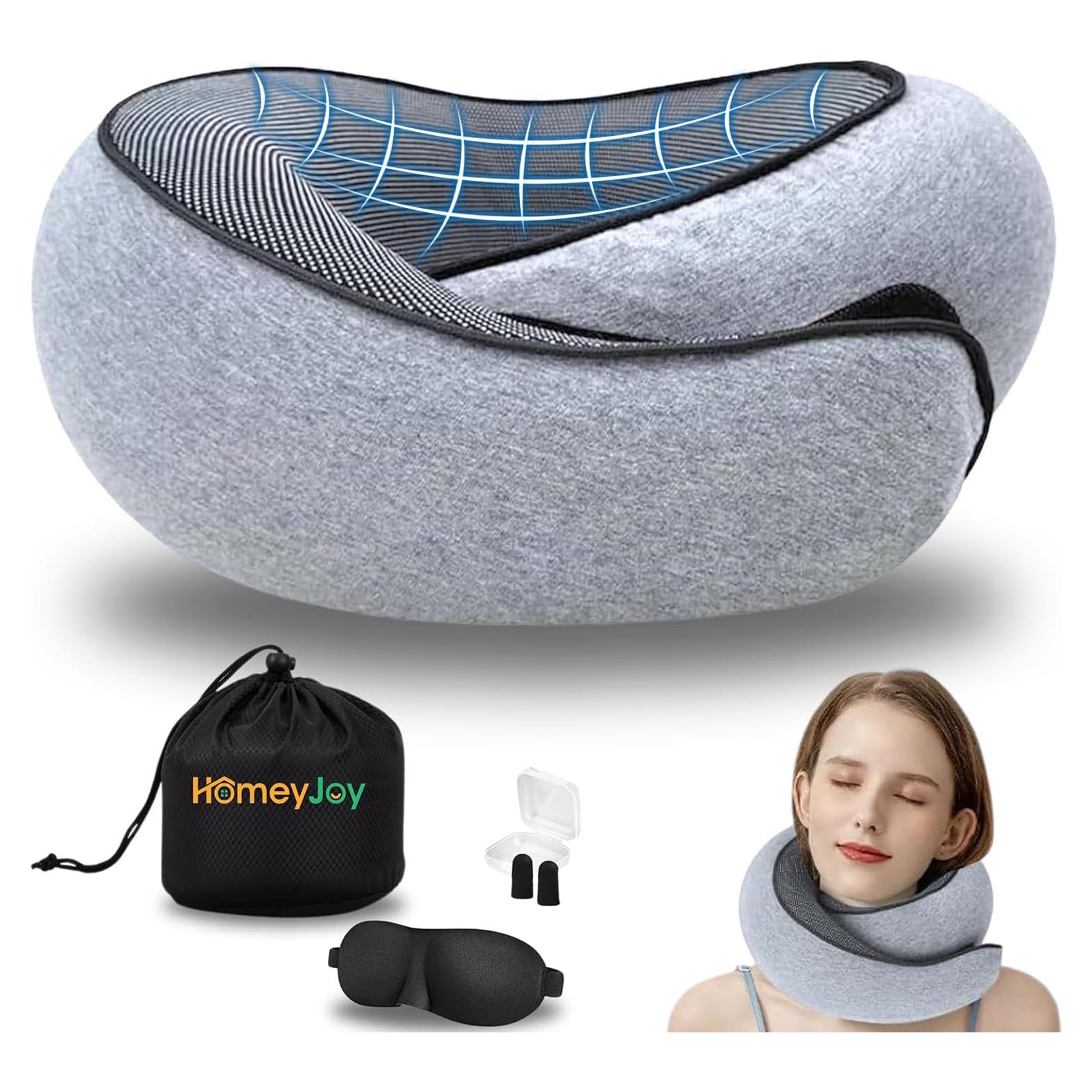 Almohada de Cuello HomeyJoy 360° Espuma de Memoria Gris