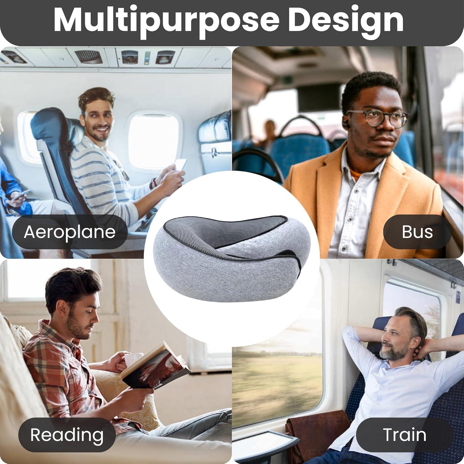 Almohada de Cuello HomeyJoy 360° Espuma de Memoria Gris