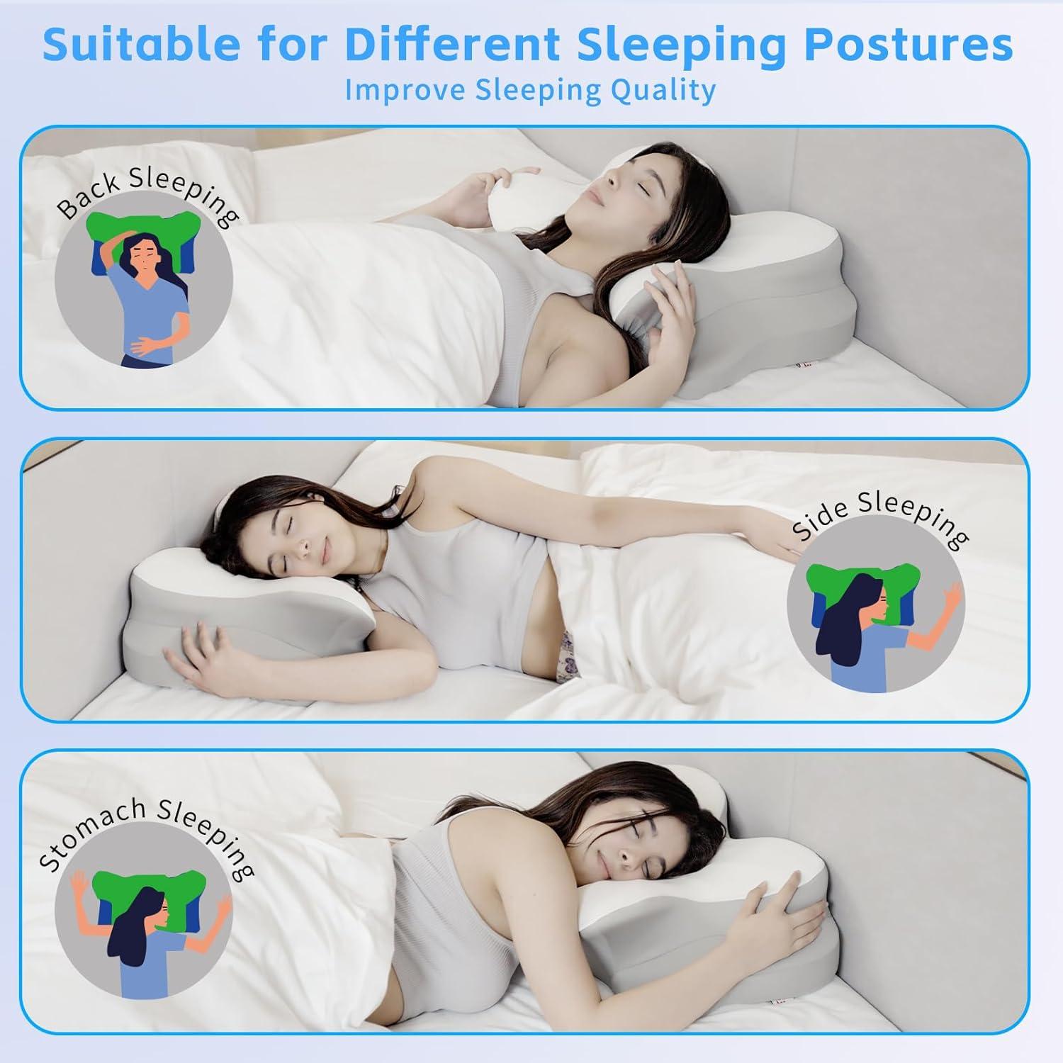 Almohada Cervical ZEDAOTC Espuma Viscoelástica Ajustable 1.28kg
