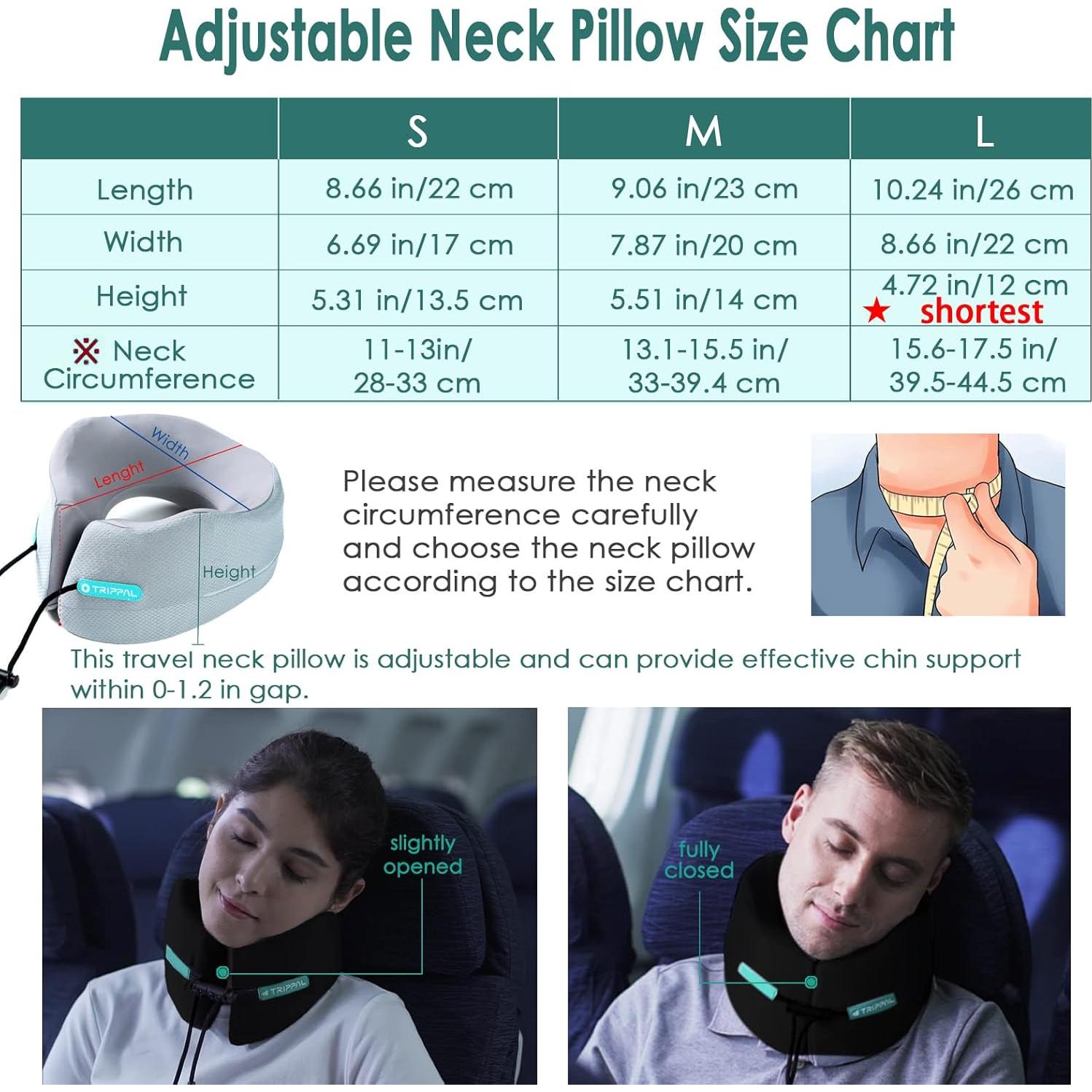 Almohada de Viaje GOLDORANGE Soporte Cuello Espuma Memoria Negro