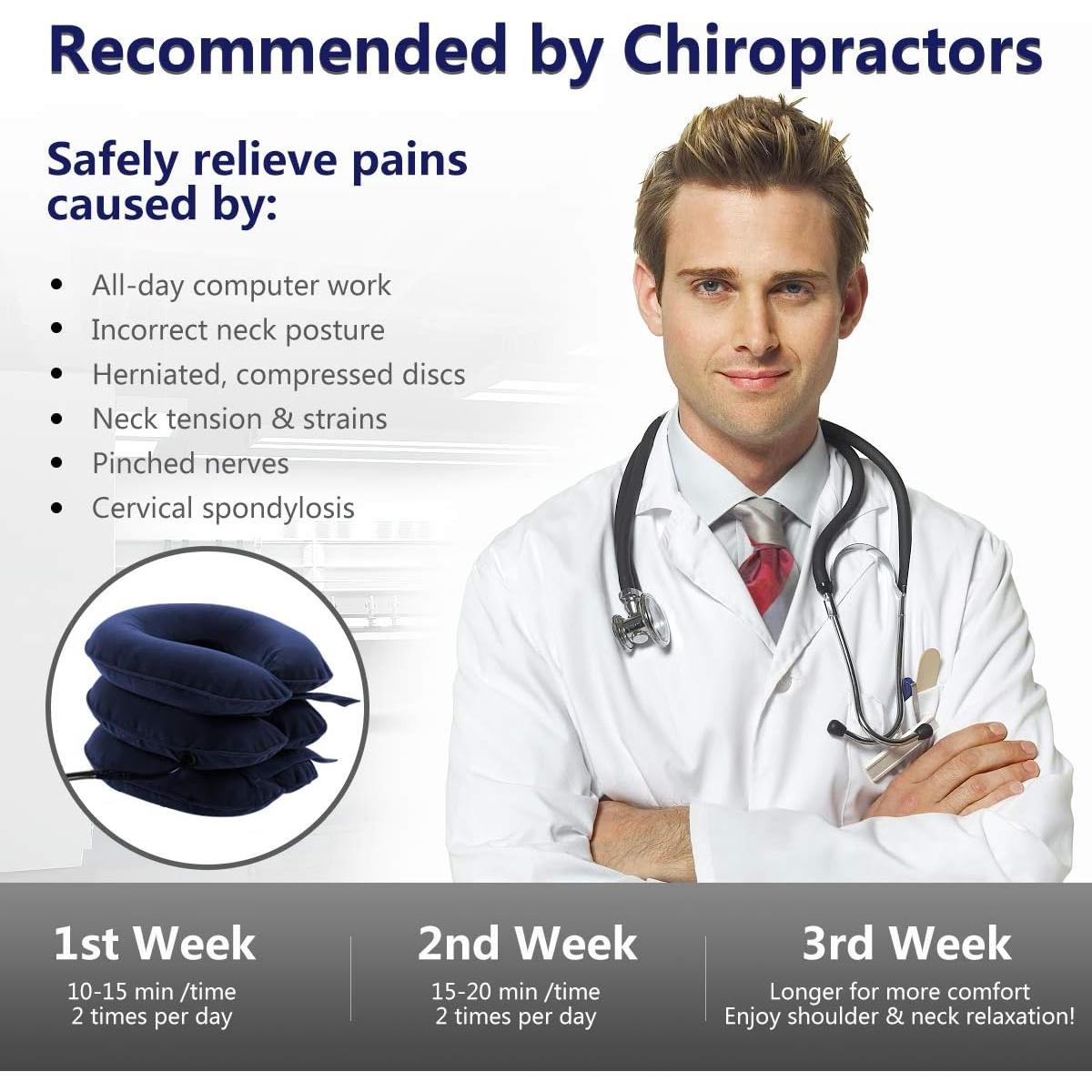 Dispositivo de tracción cervical inflable S - Alivio de dolor de cuello