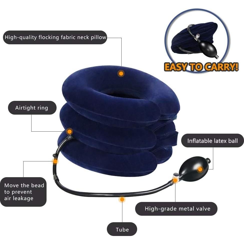 Dispositivo de tracción cervical inflable S - Alivio de dolor de cuello