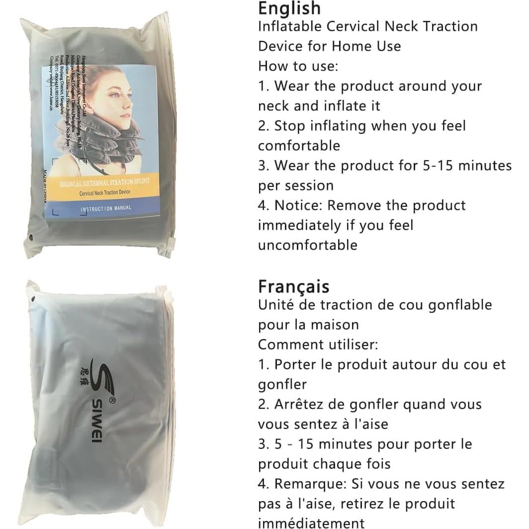 Dispositivo de tracción cervical inflable S - Alivio de dolor de cuello