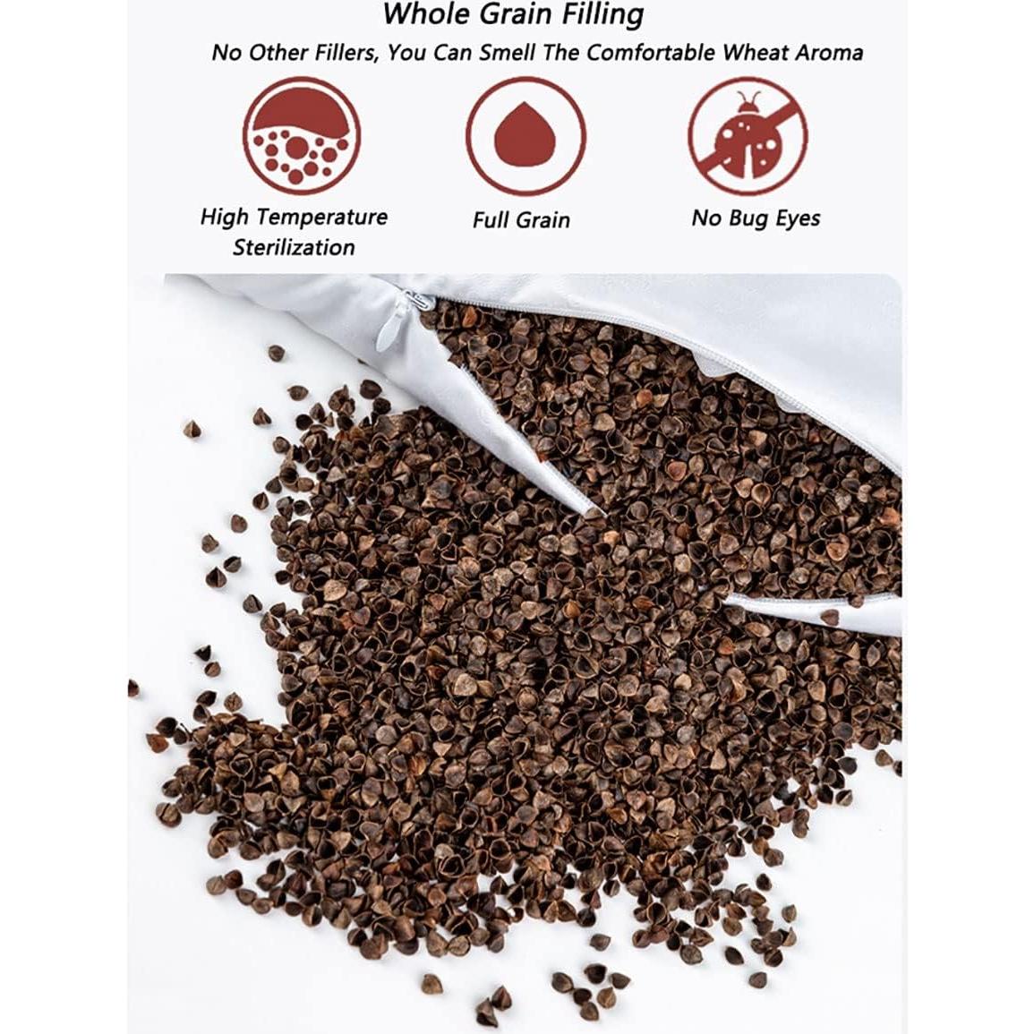 Almohada Cilíndrica de Trigo Sarraceno ZHIWEIKJ - Soporte Cuello