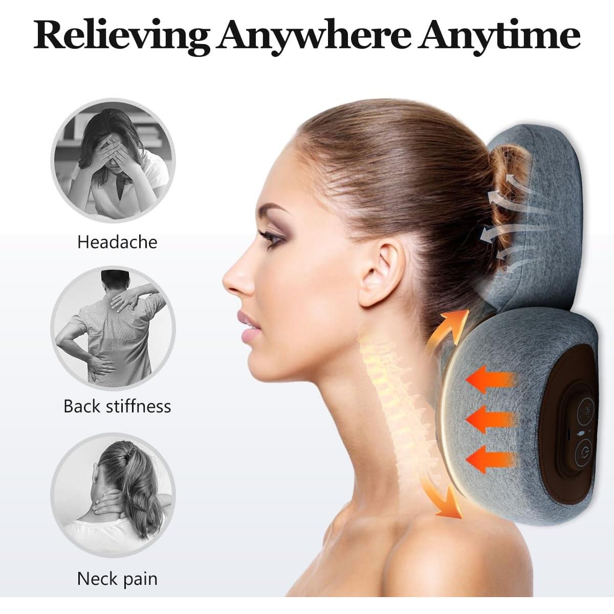 Masajeador de Cuello 3-en-1 Bkrtondsy - Calor, Vibración y Tracción