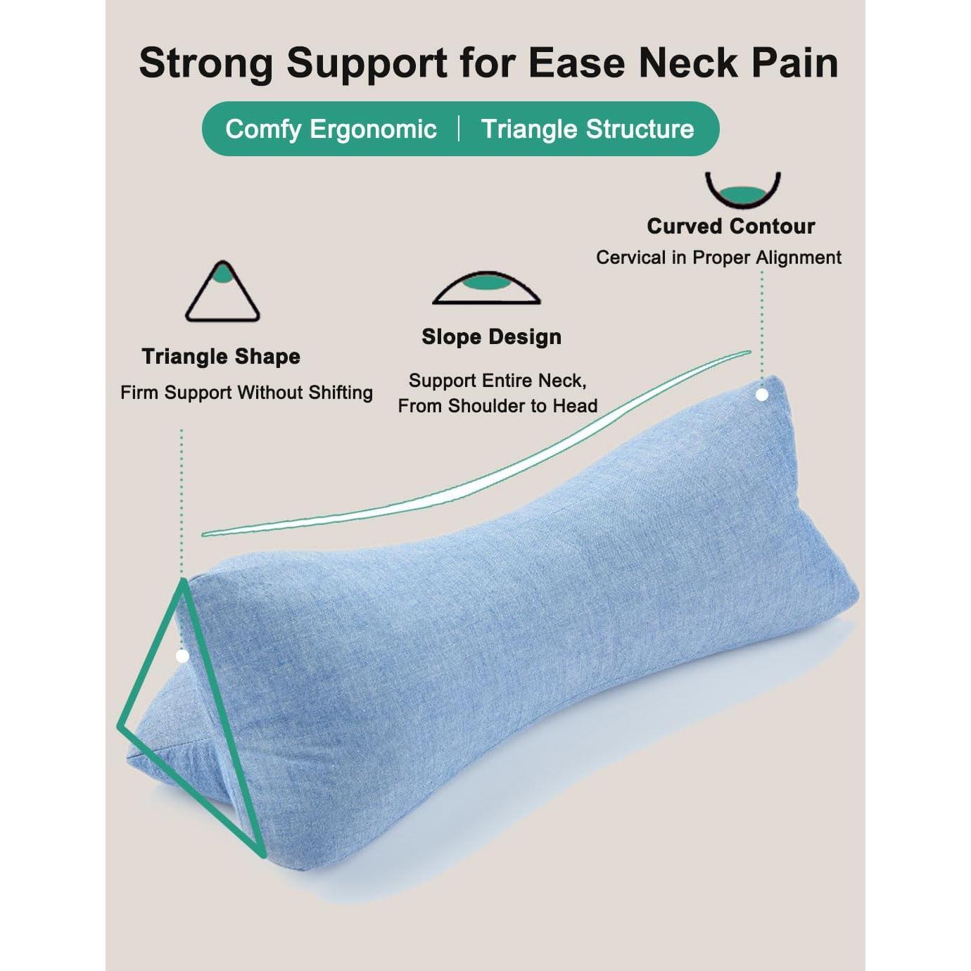 Almohada Cervical de Trigo Sarraceno Edmile 38x13 cm Azul