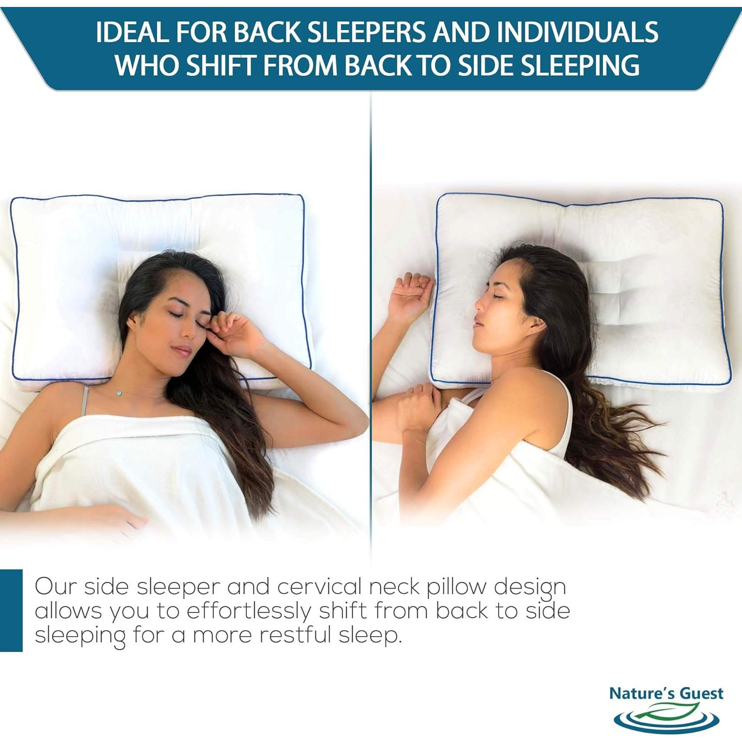 Almohada Cervical Ajustable Nature's Guest, Hipoalergénica, 66x41cm