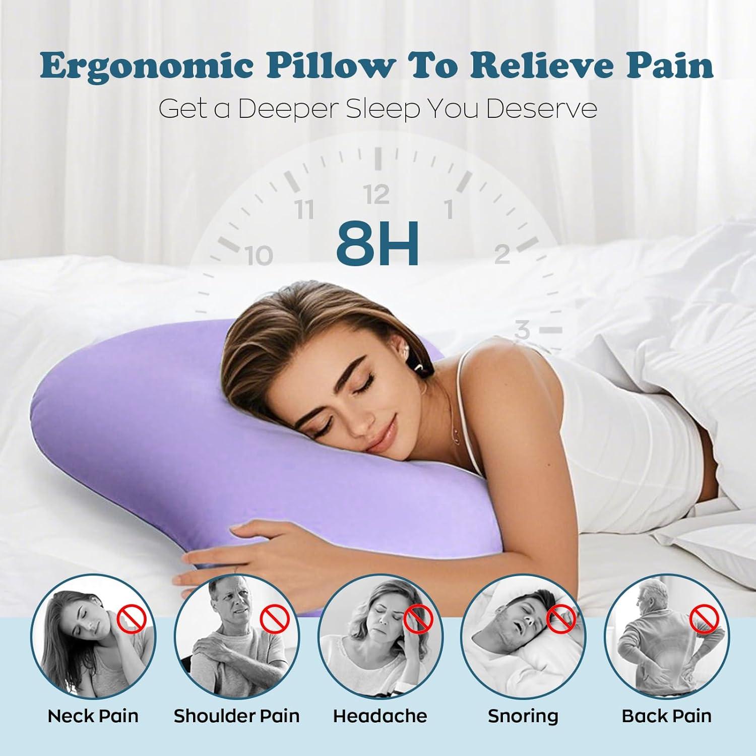 Almohada Ergonómica MIMCAT de Espuma de Memoria Morada