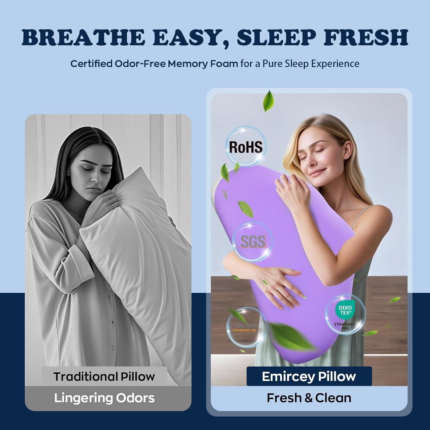 Almohada Ergonómica MIMCAT de Espuma de Memoria Morada