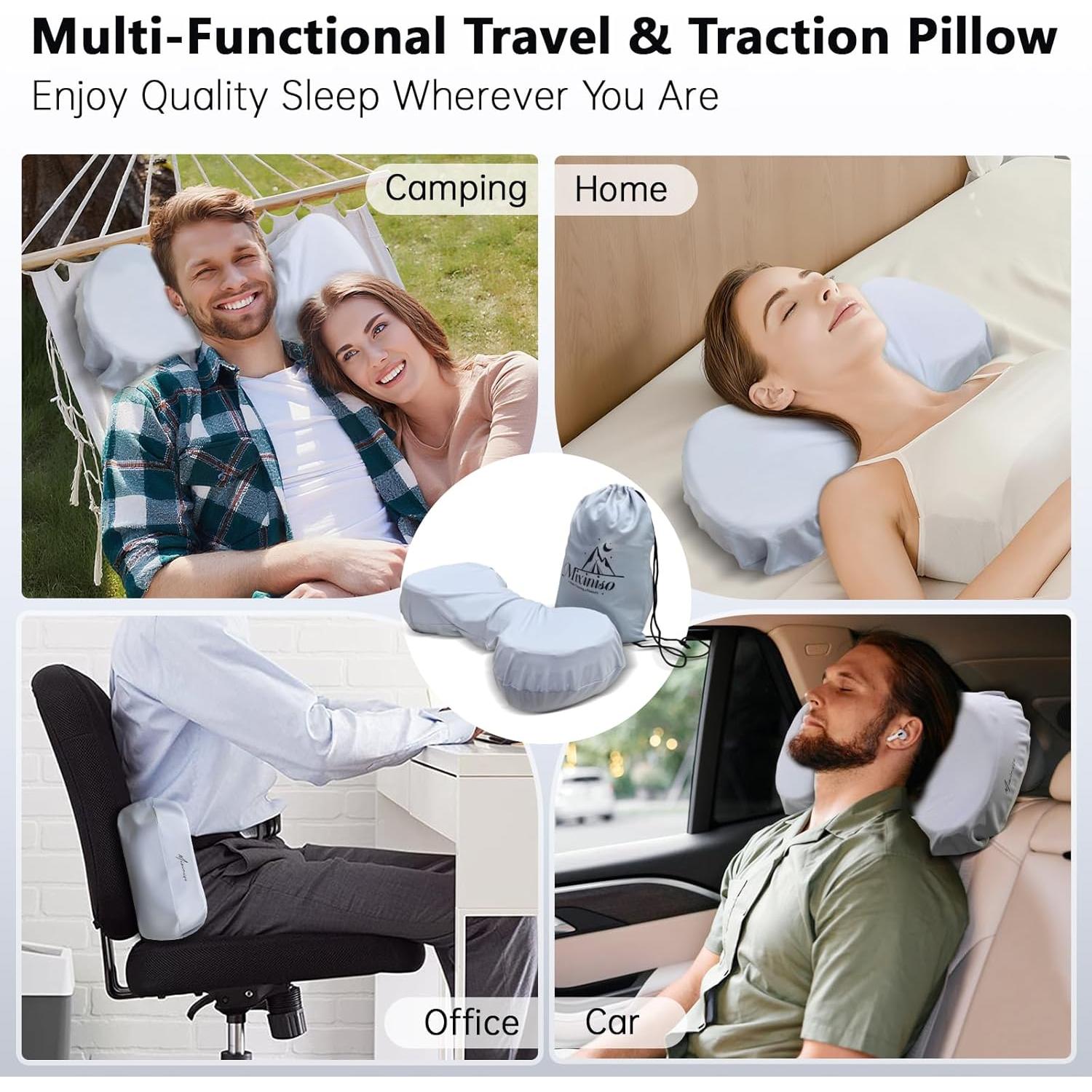 Cojín Cervical Mixiniso MX-1492 Espuma Viscoelástica Azul