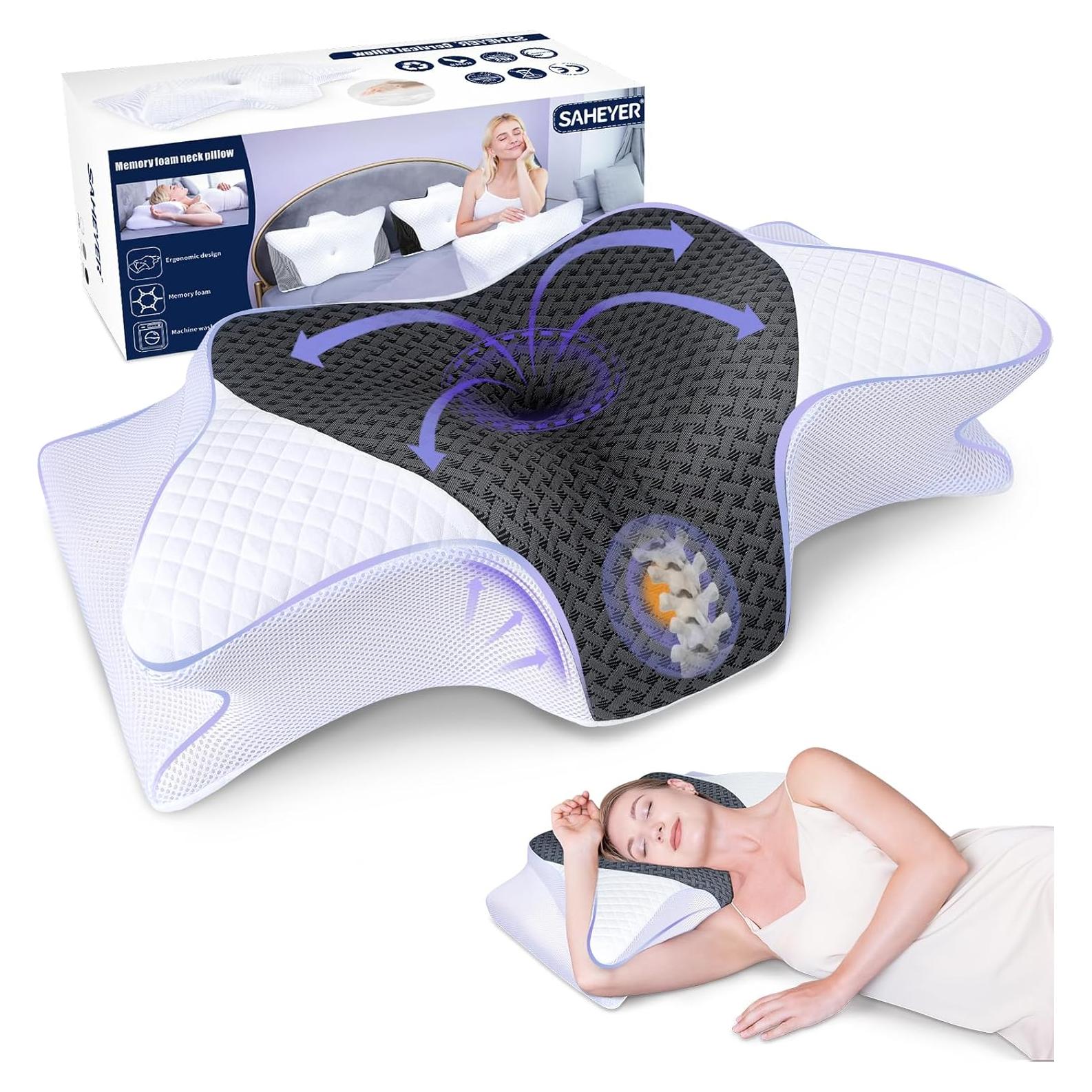Almohada Cervical Ergonomica SAHEYER Espuma Viscoelástica 2 en 1