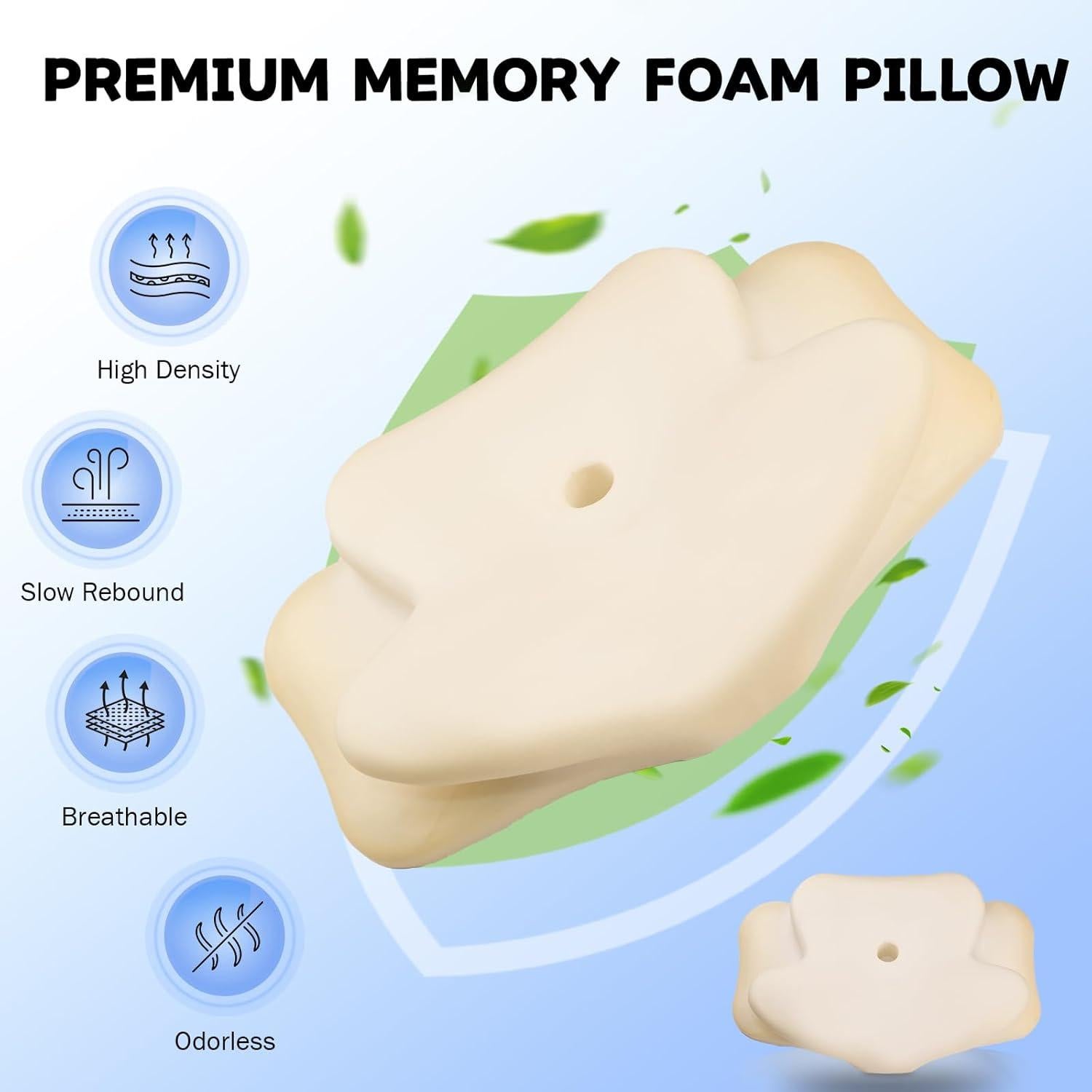 Almohada Cervical Ergonómica YGSJKJ de Espuma de Memoria 12.2/9.4 cm